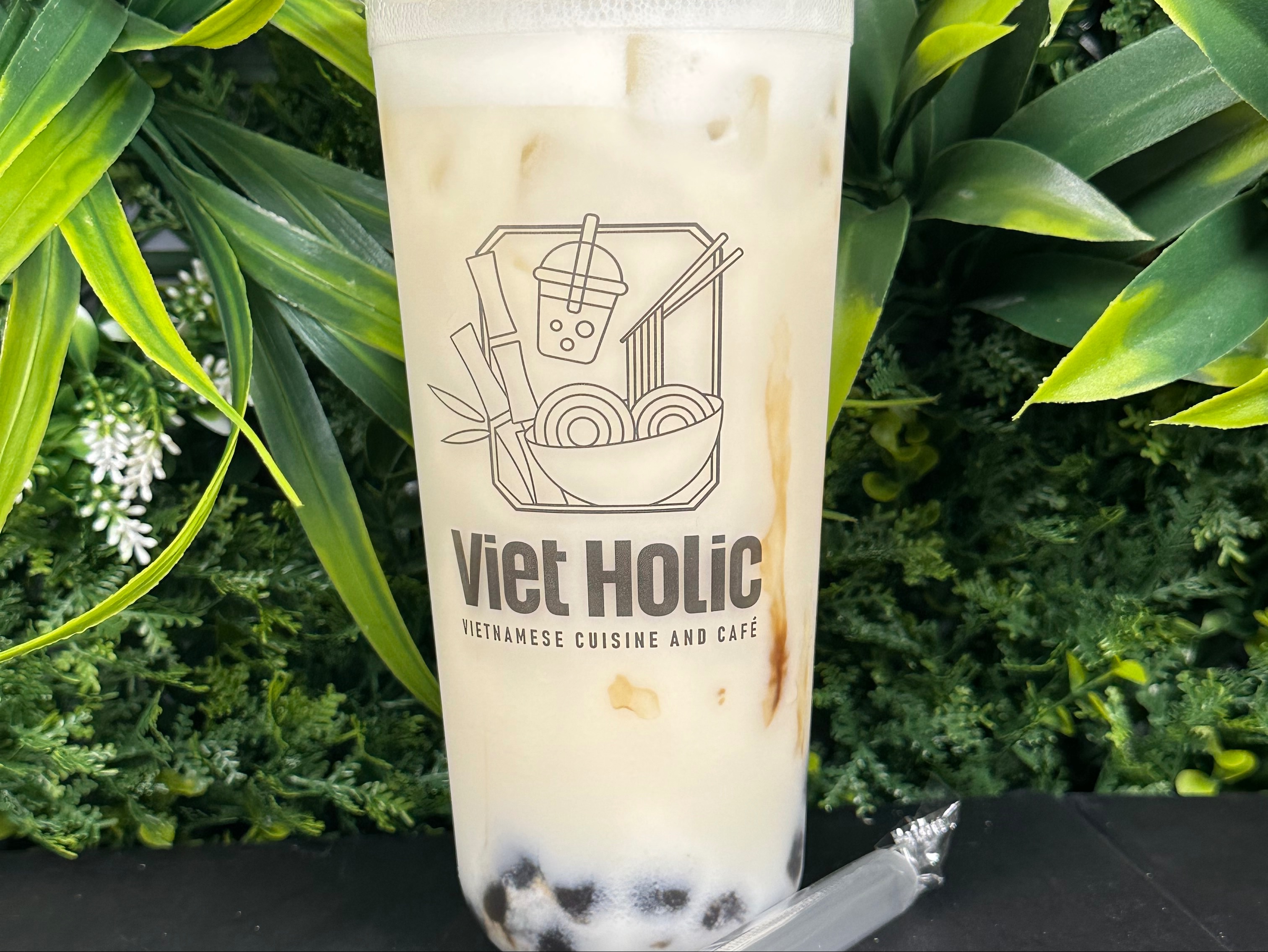 LYCHEE MILK TEA.