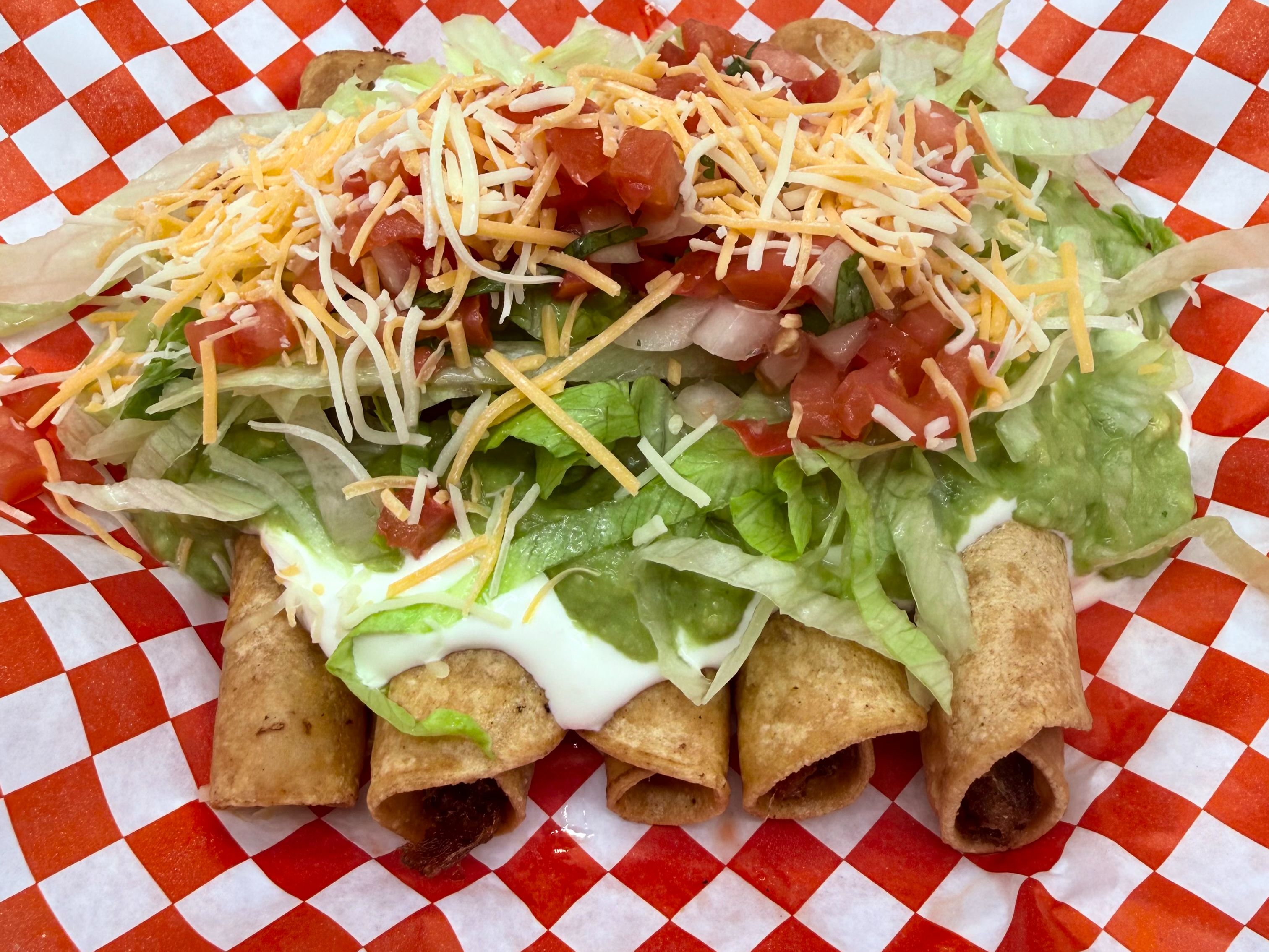 5 Rolled Tacos.