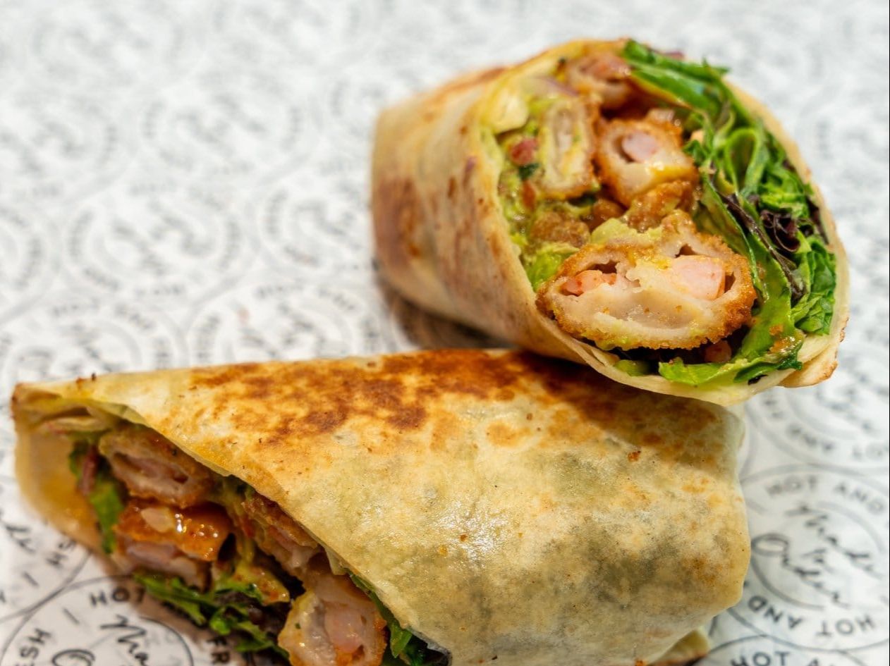 Crispy Shrimp Wrap.
