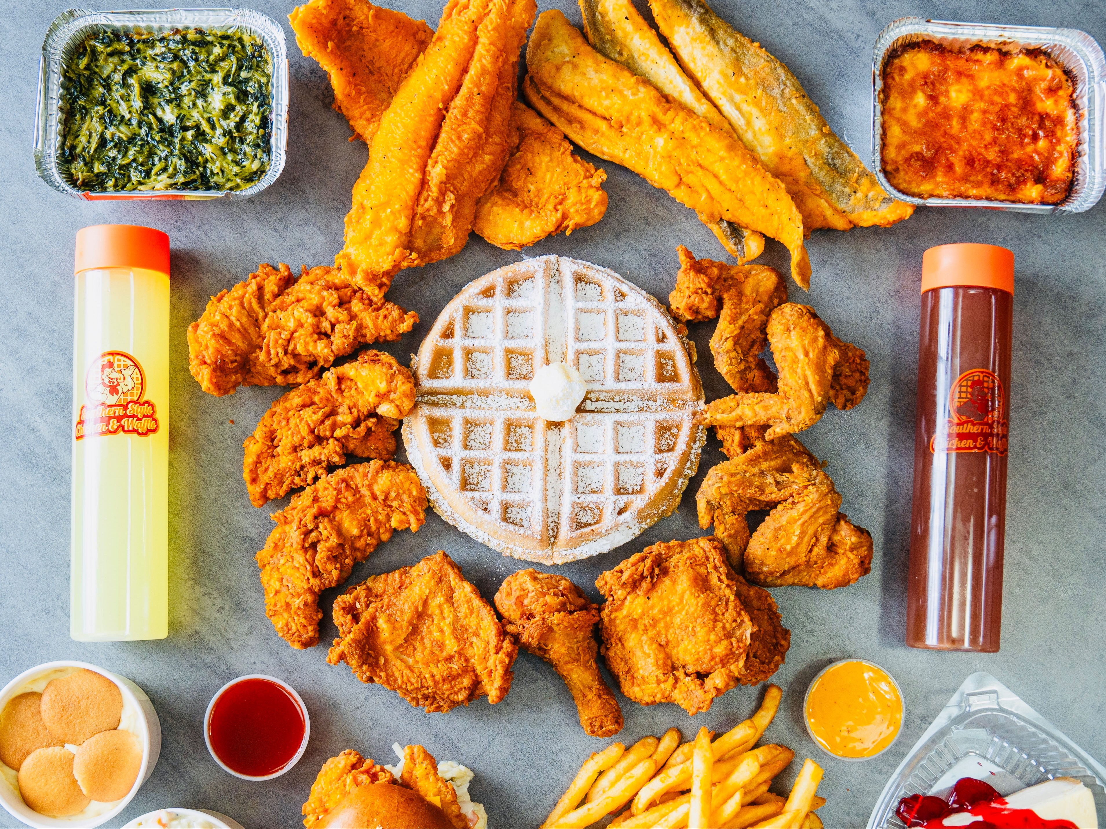 2 Pcs Chicken & 2 Pcs Catfish W/ 1 Side