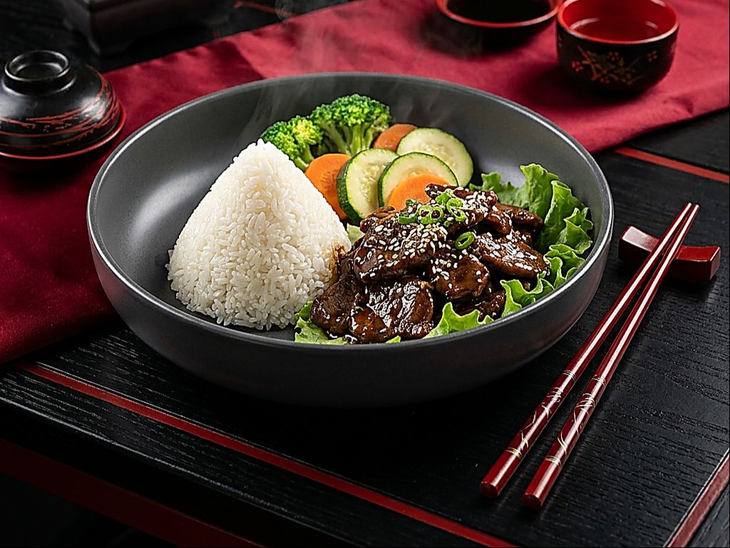 Beef Teriyaki with Nigiri.