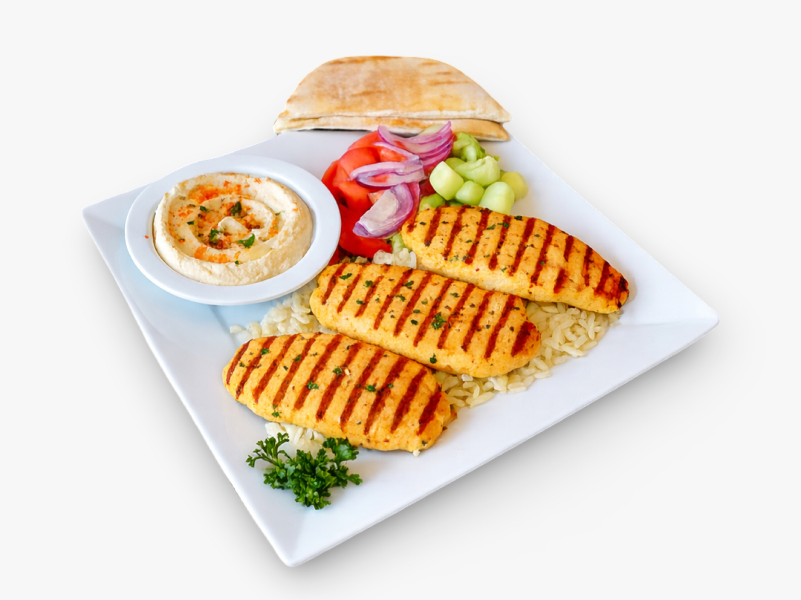 Chicken House Kabob Plate.