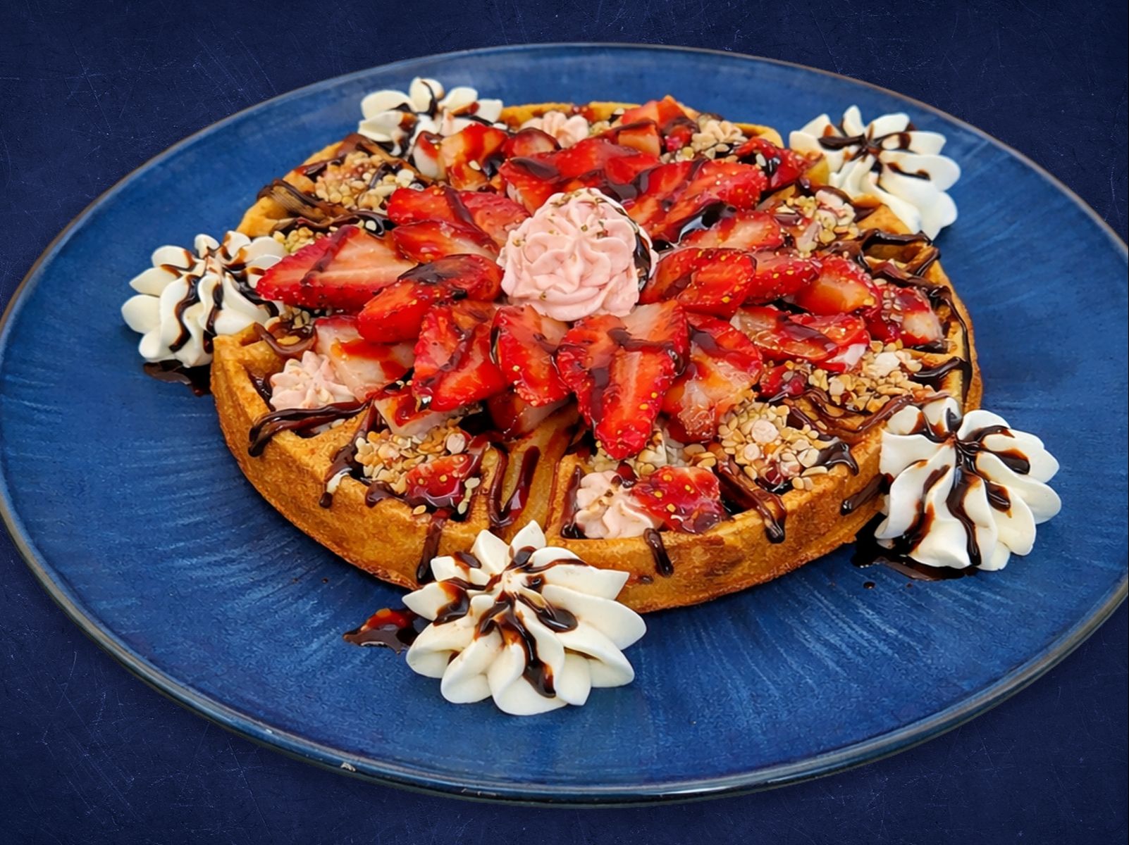 Straw-BAE Cheesecake Waffle.