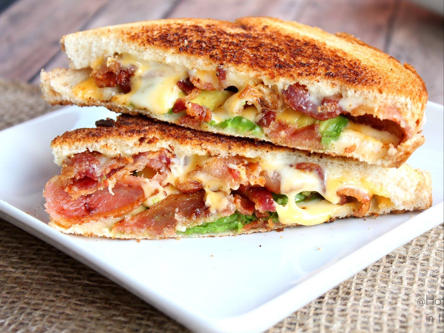Bacon Avocado Grilled Cheese Sandwich.