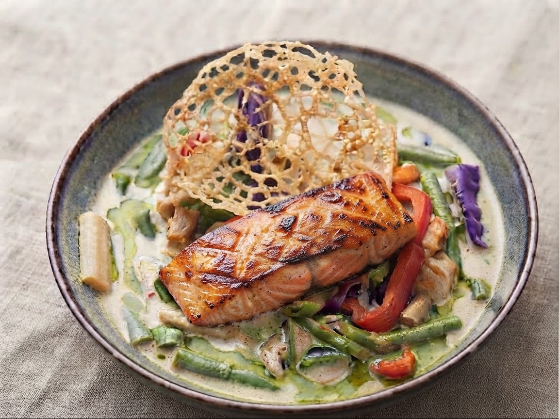 Salmon Green Curry.