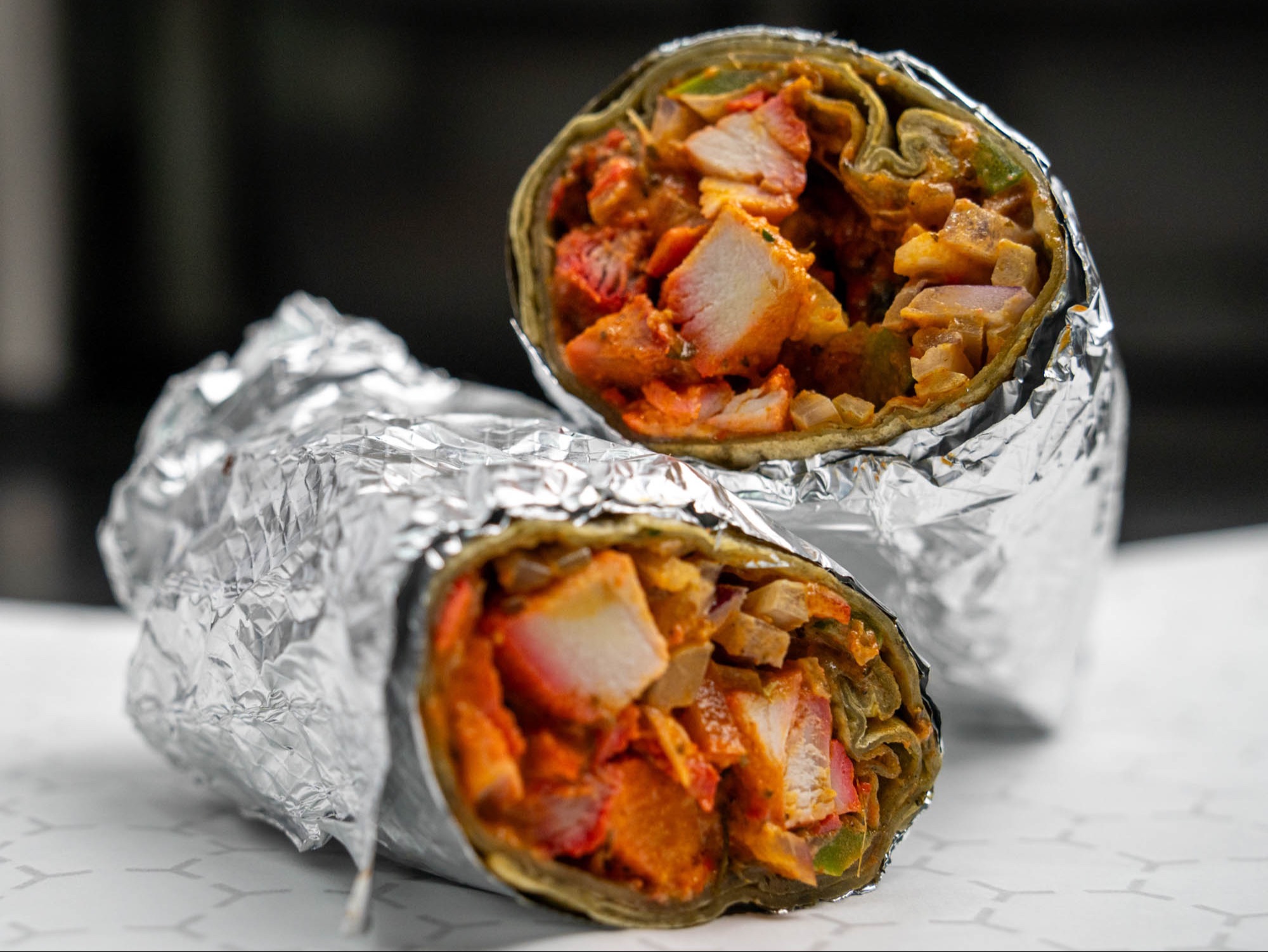 BUTTER CHICKEN ROLL.