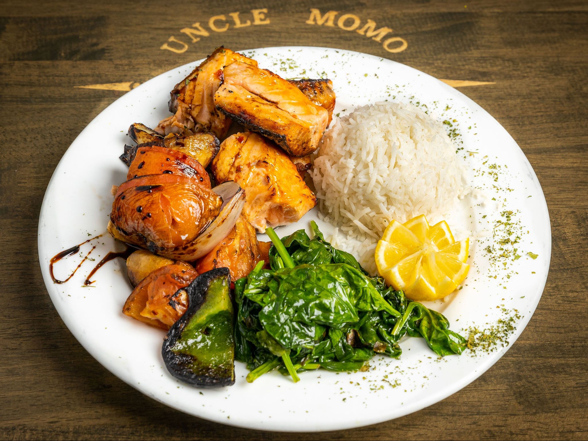 Salmon Shish Kabab Plate