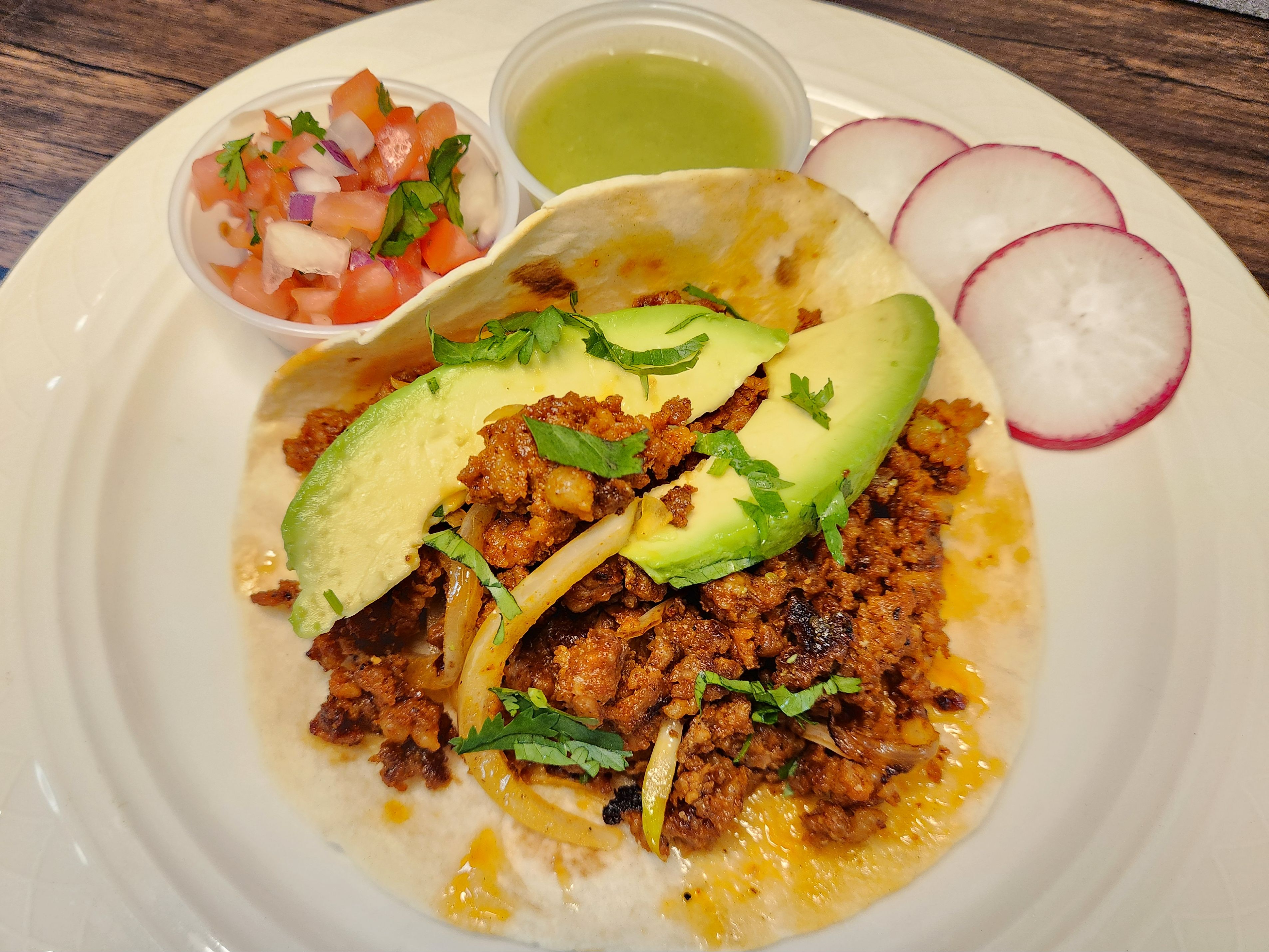 CHORIZO SAUSAGE TACO.