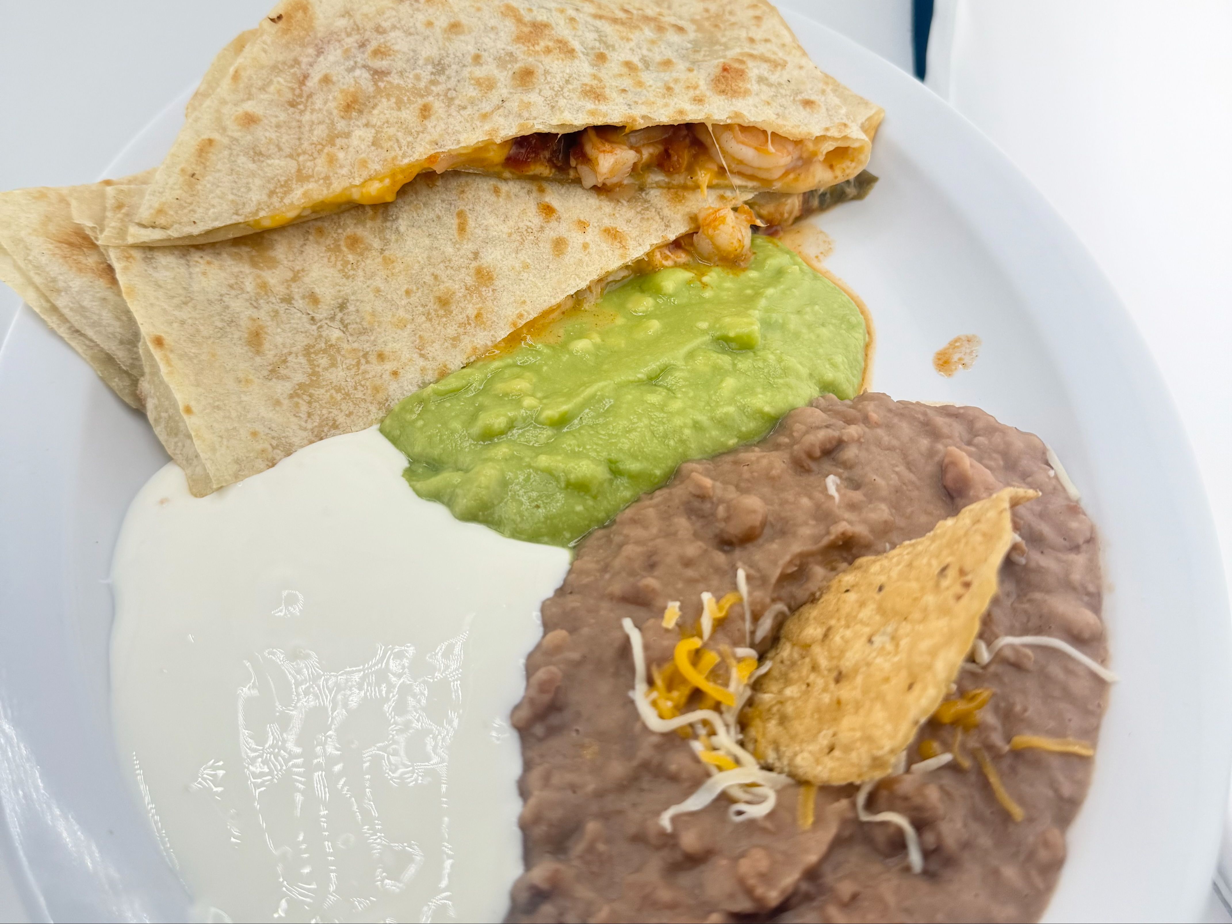 Shrimp Super Quesadilla.