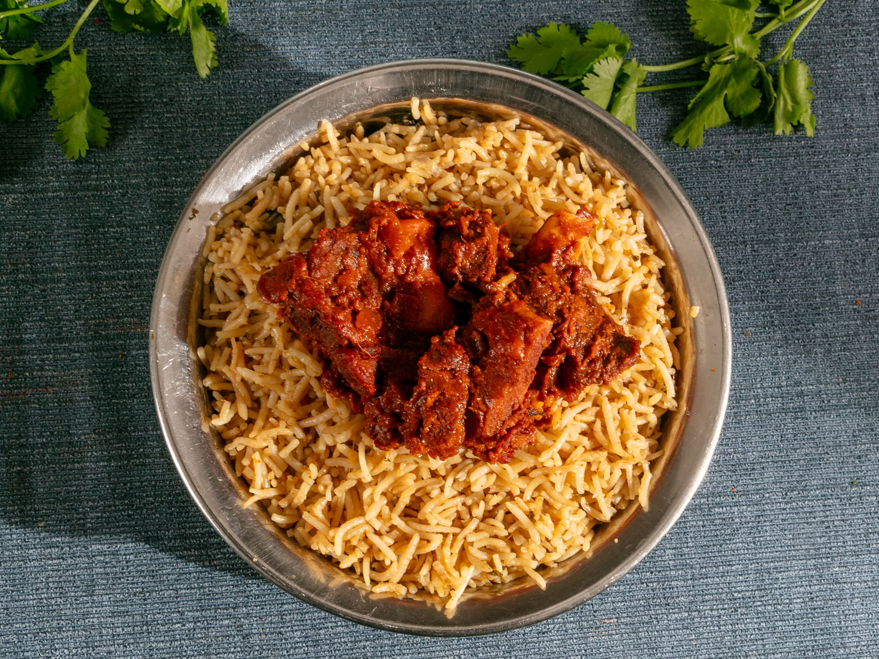 Goat Kheema Biryani Double (64oz).