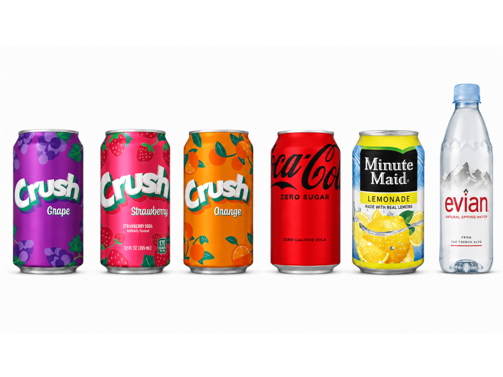 Assorted Canned Pops/Soda and Water.