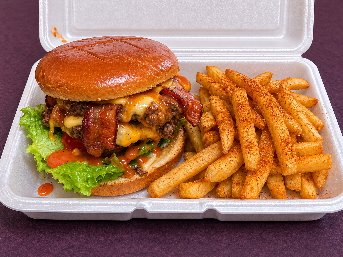 FREE - BOGO Cheeseburger with the purchase of fries + drink.
