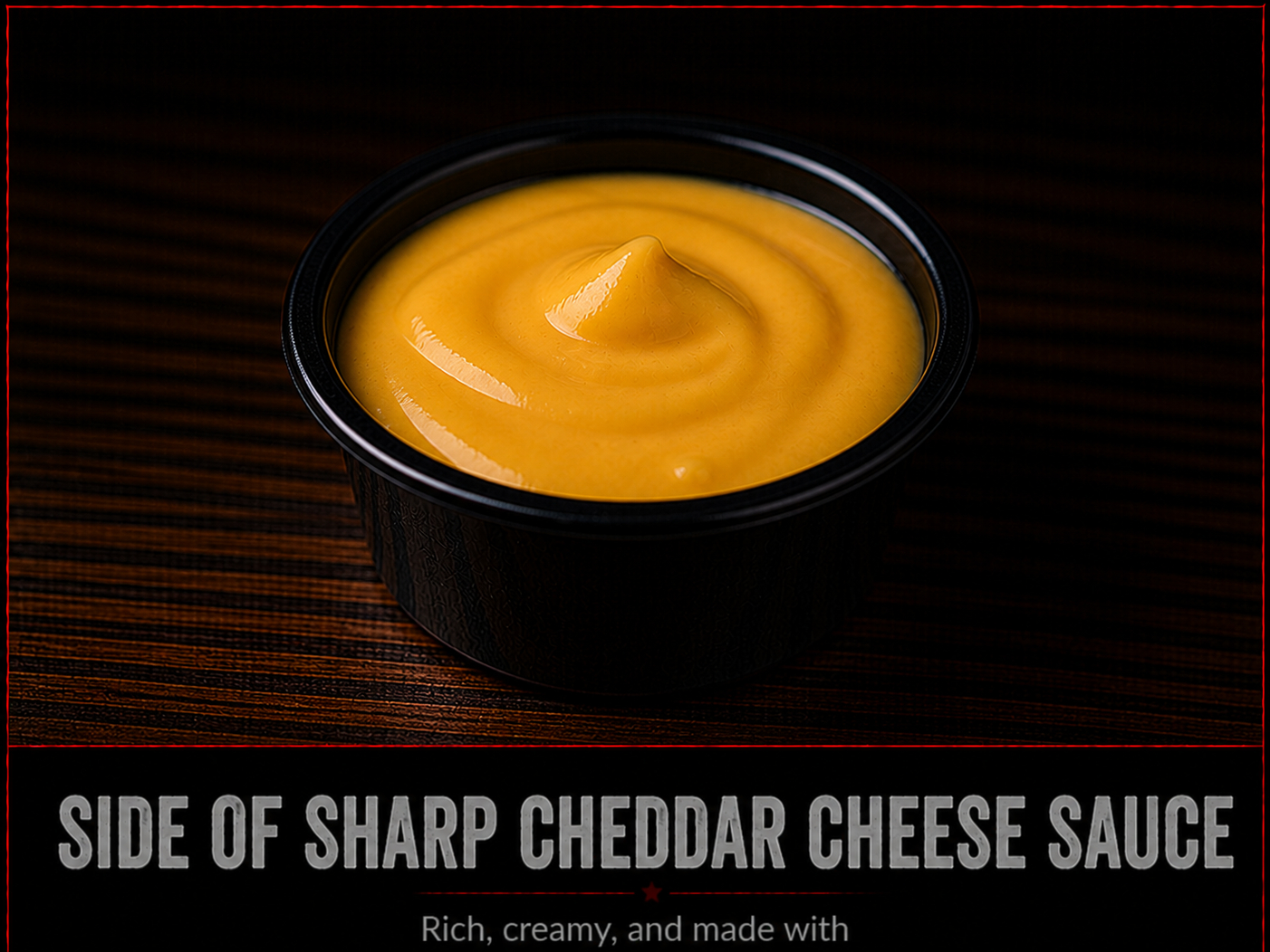 Side of Cheddar Cheese Sauce.