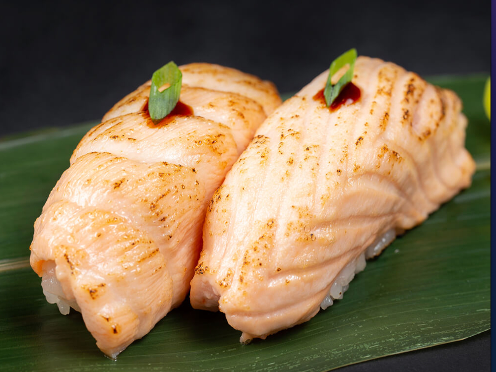 Seared Salmon Nigiri.