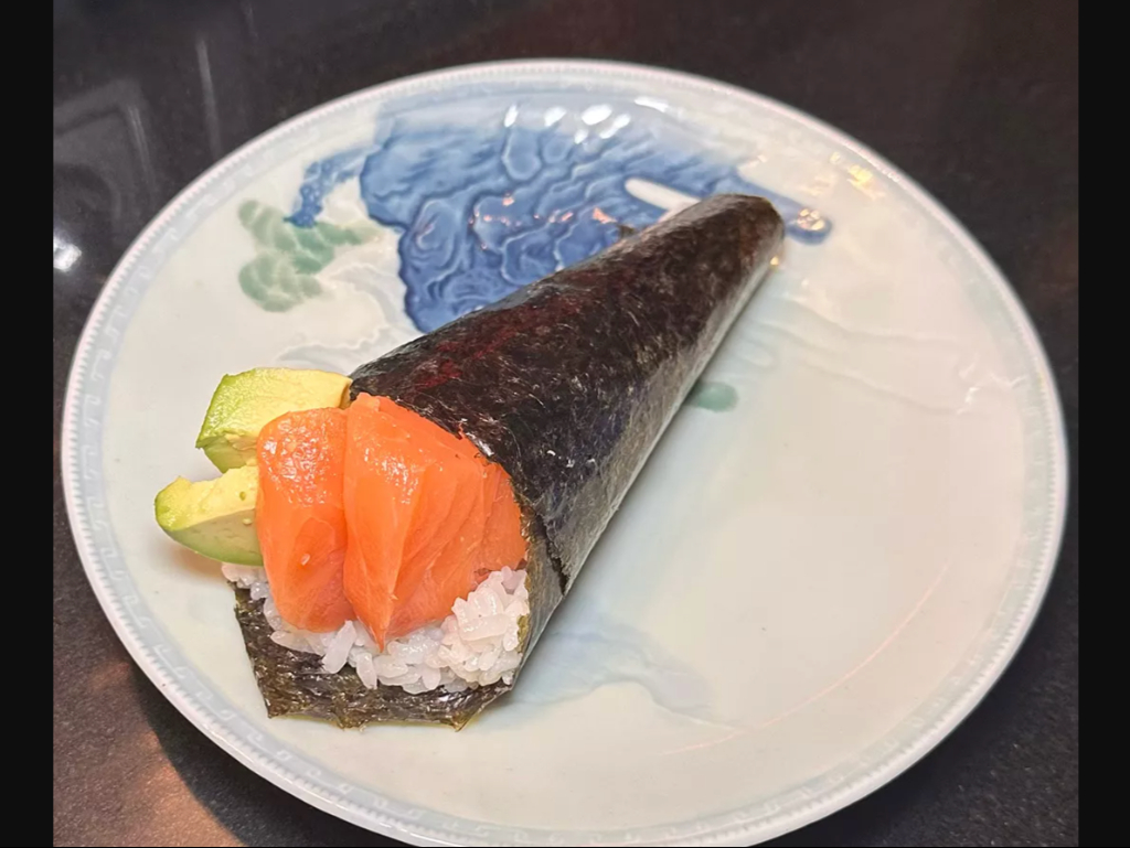 Salmon Handroll.