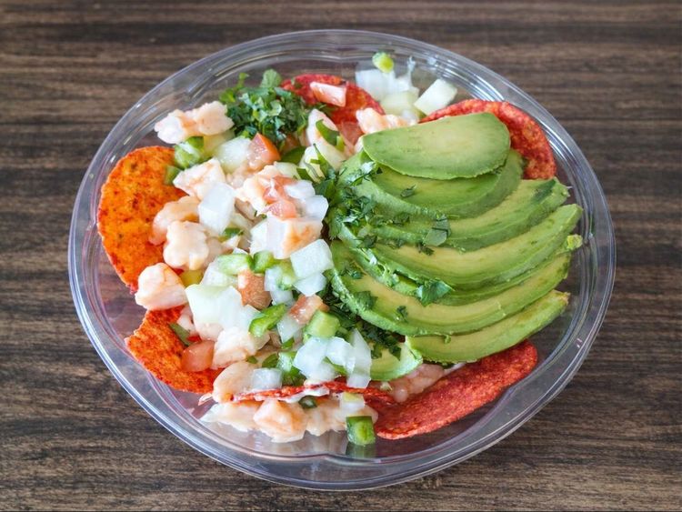 Tostitos prepared with ceviche-Tosti-Ceviche