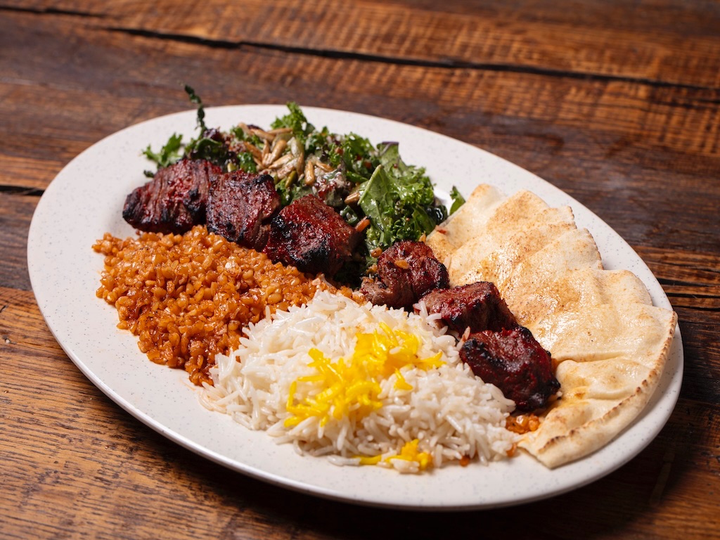 #5) Beef Kebab Plate.