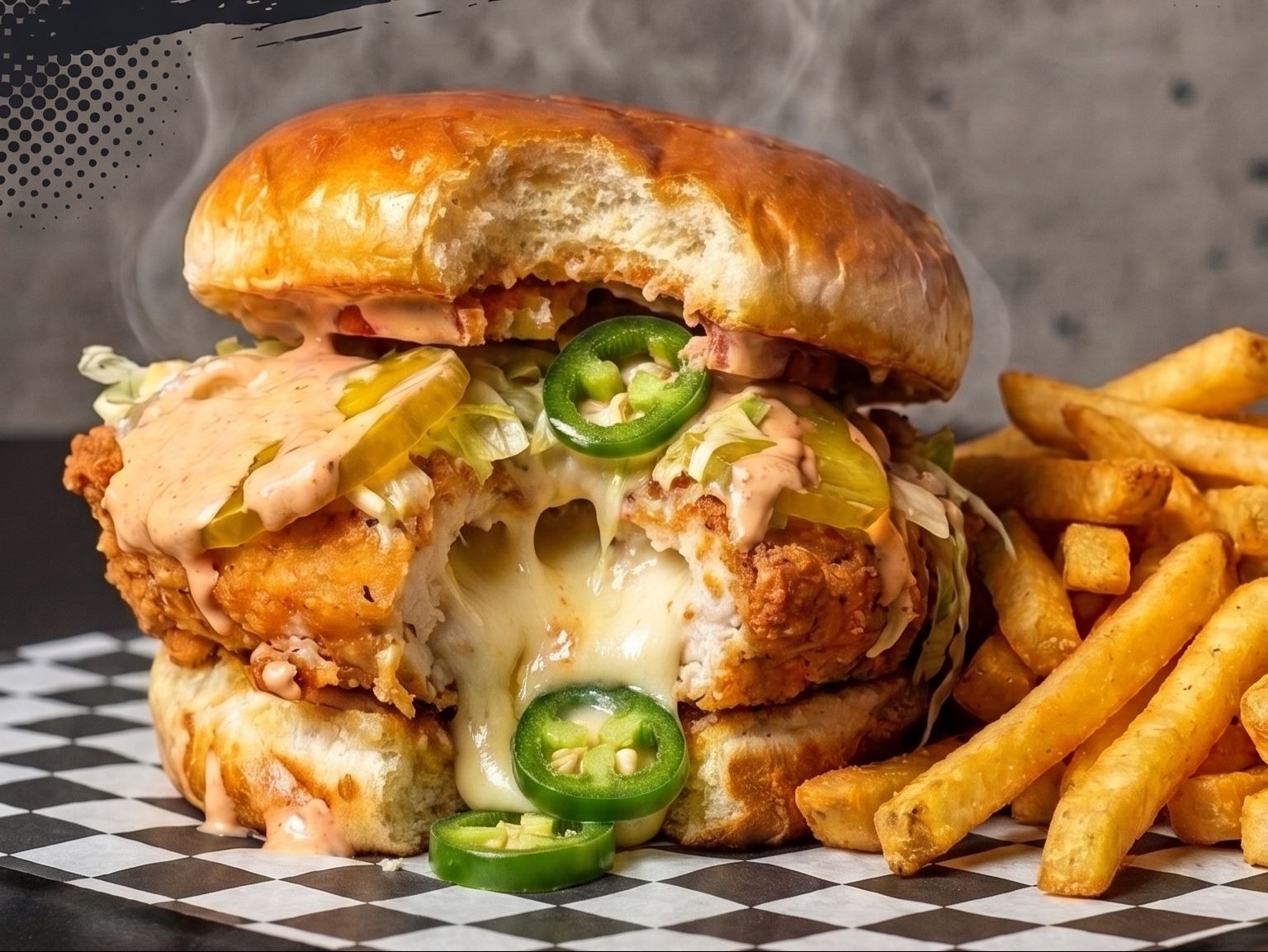 Rodeo Stuffed Chicken Sandwich.