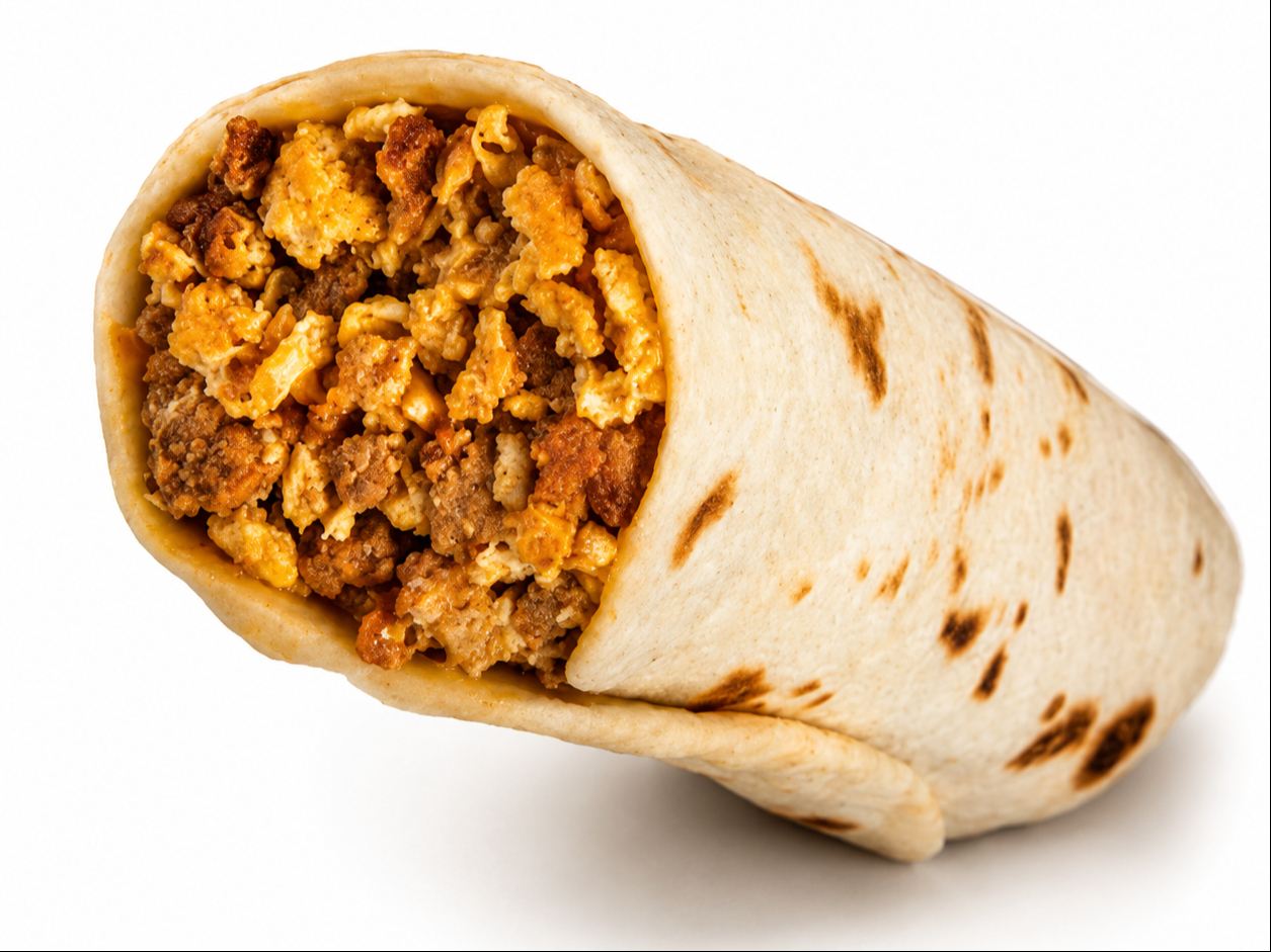 Sausage & Eggs Burrito.