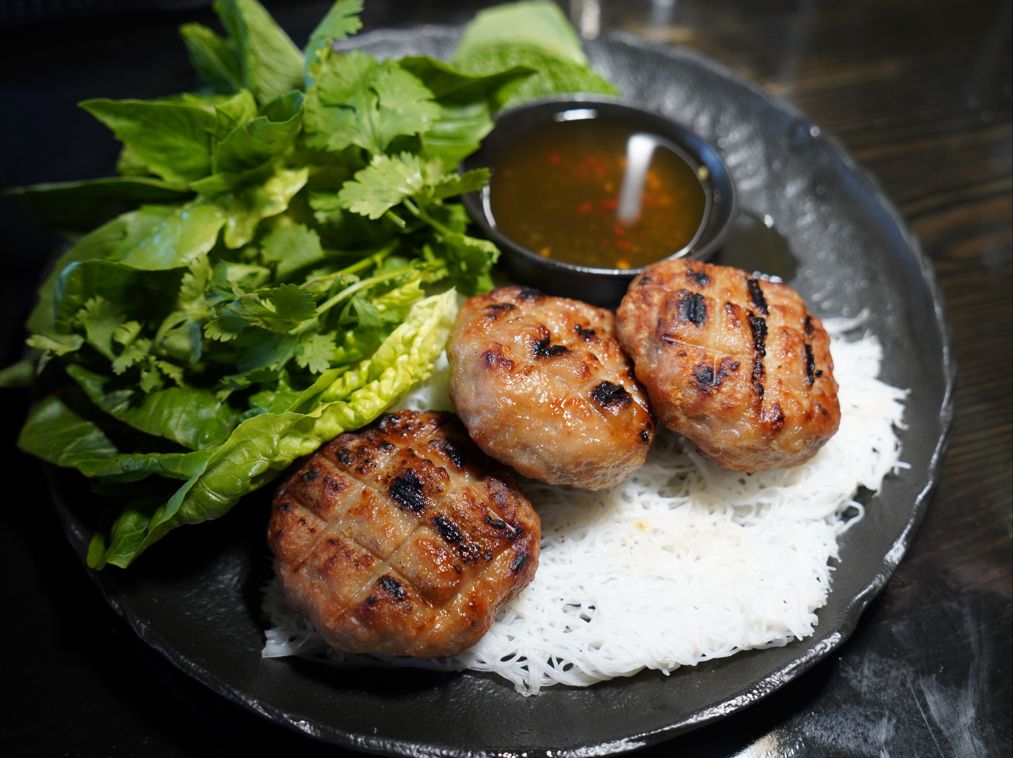 Grilled Pork Meatball Patties.