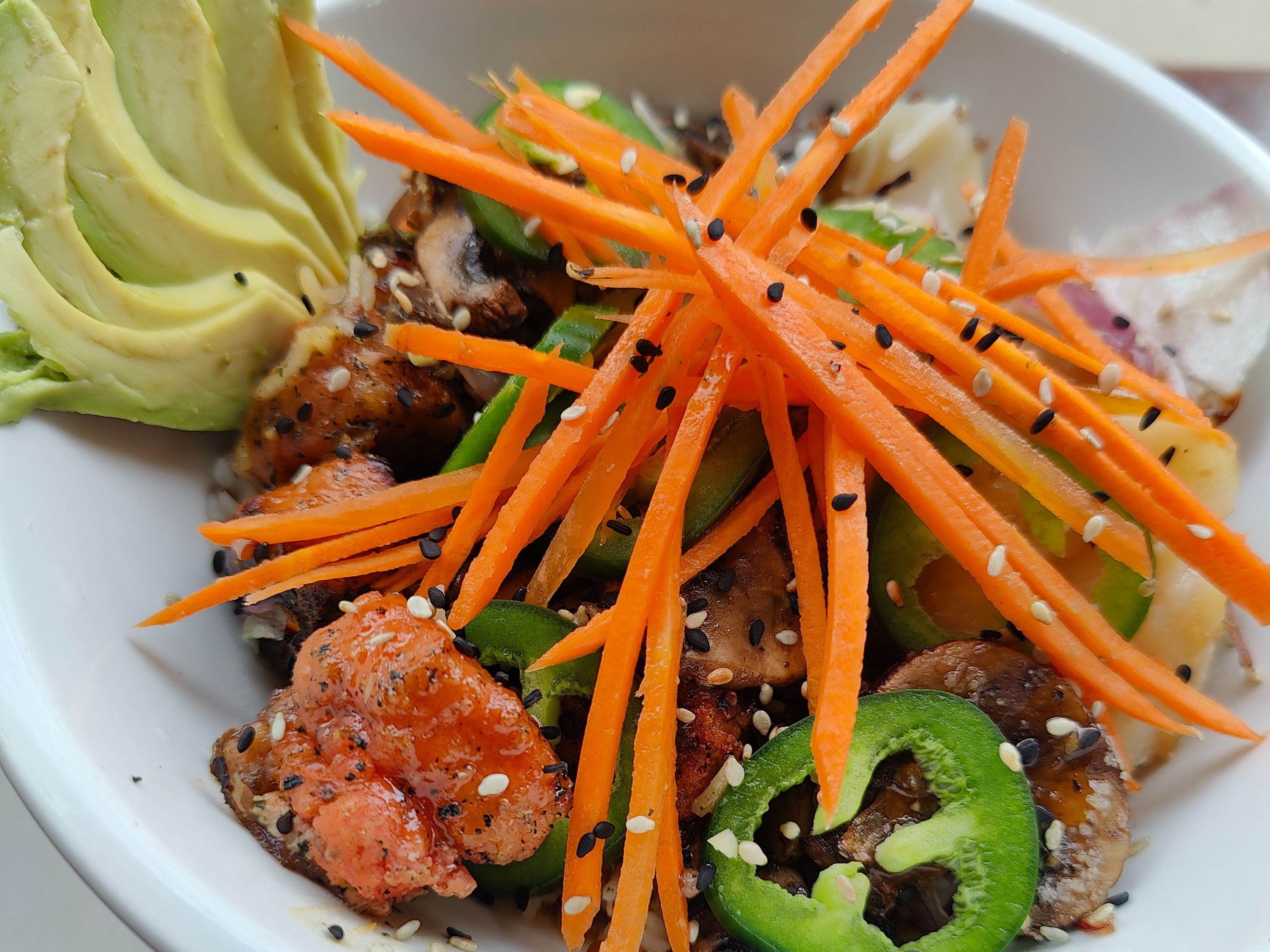 Teriyaki “Salmon” Grain Bowl.