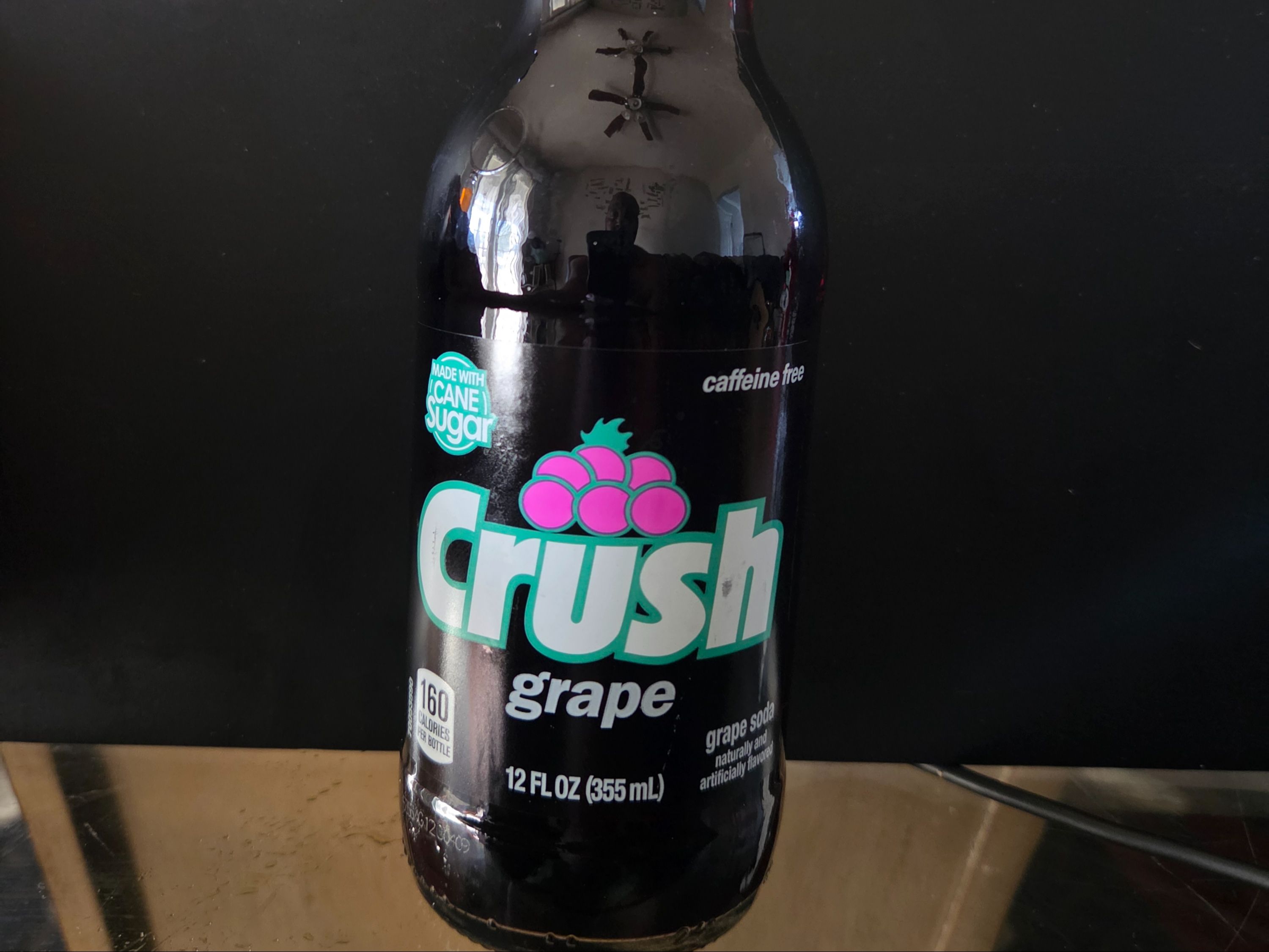 Crush Grape Soda 12oz Glass bottle.