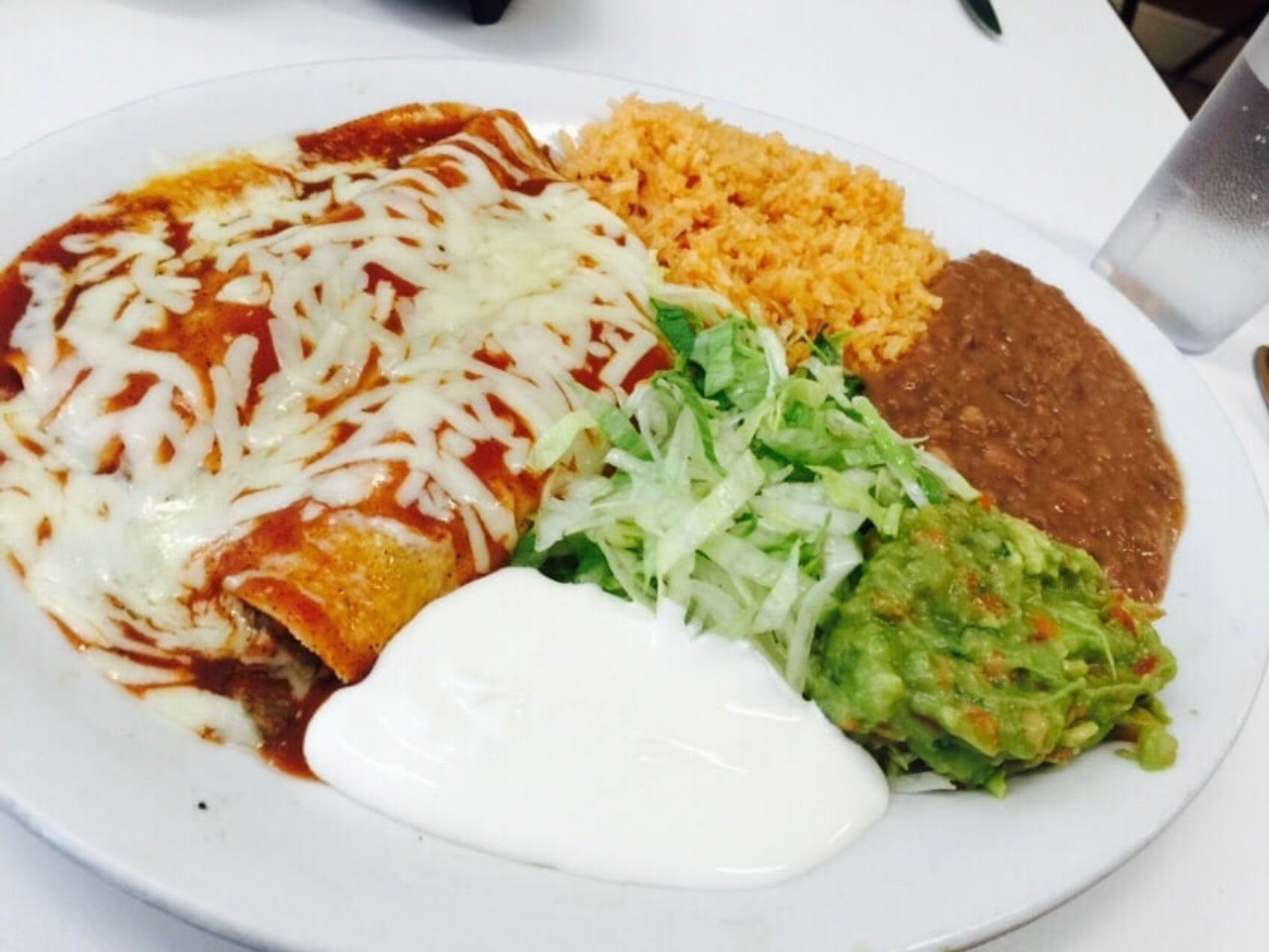 2 Enchiladas w/Meat Combo.