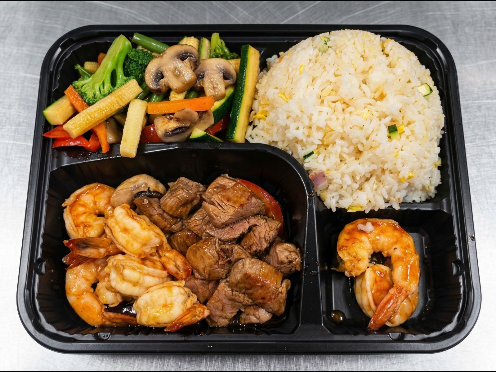 (H) Filet Mignon & Shrimp.