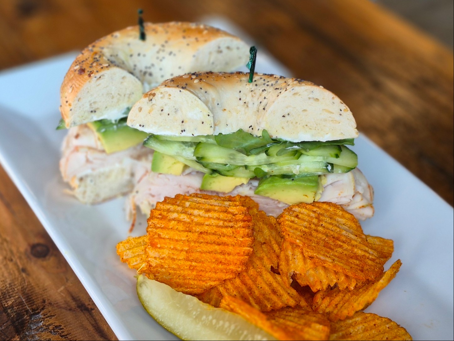 Turkey & Avocado Bagel Sandwich.