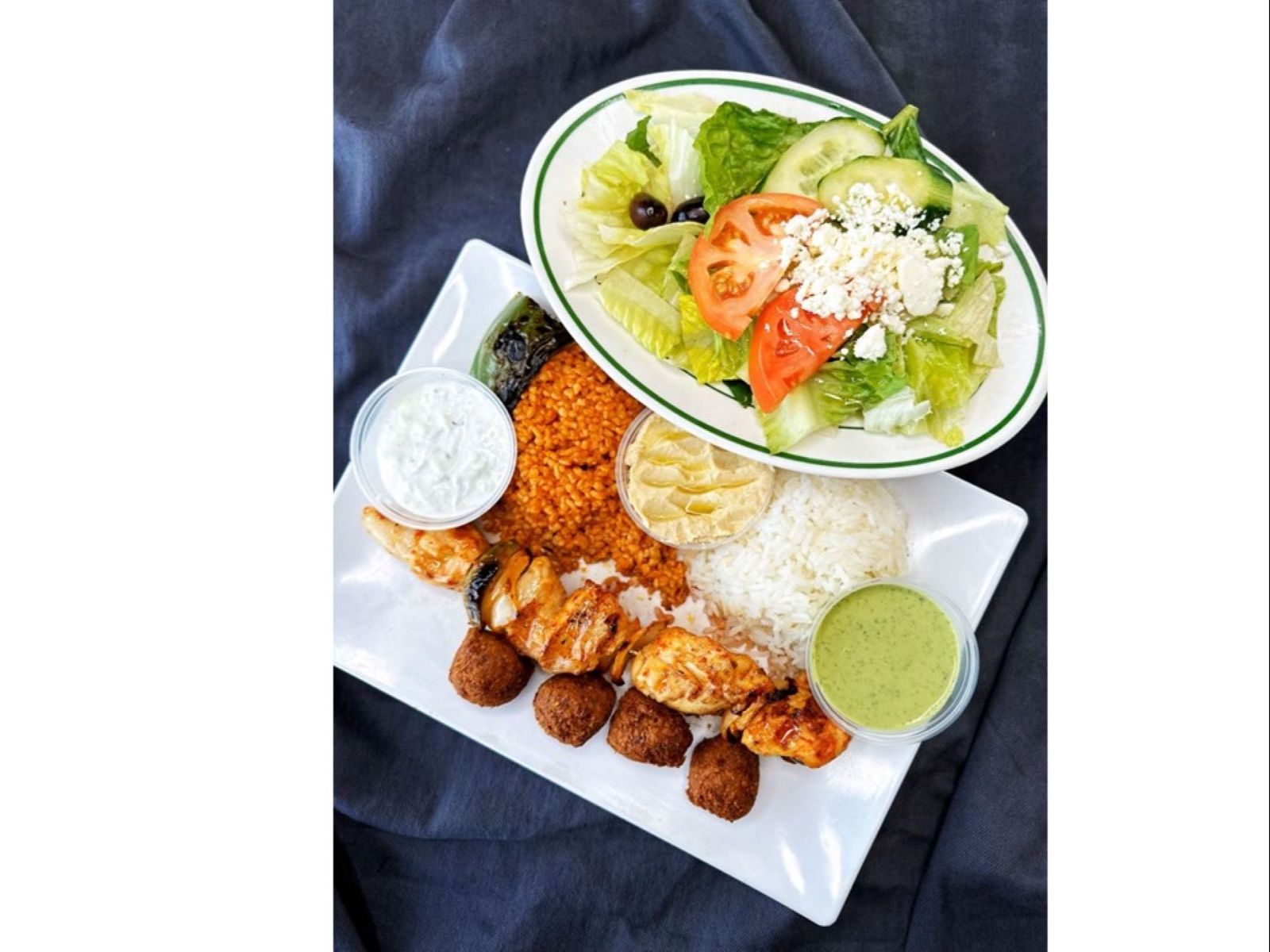 Chicken And Falafel Dinner.