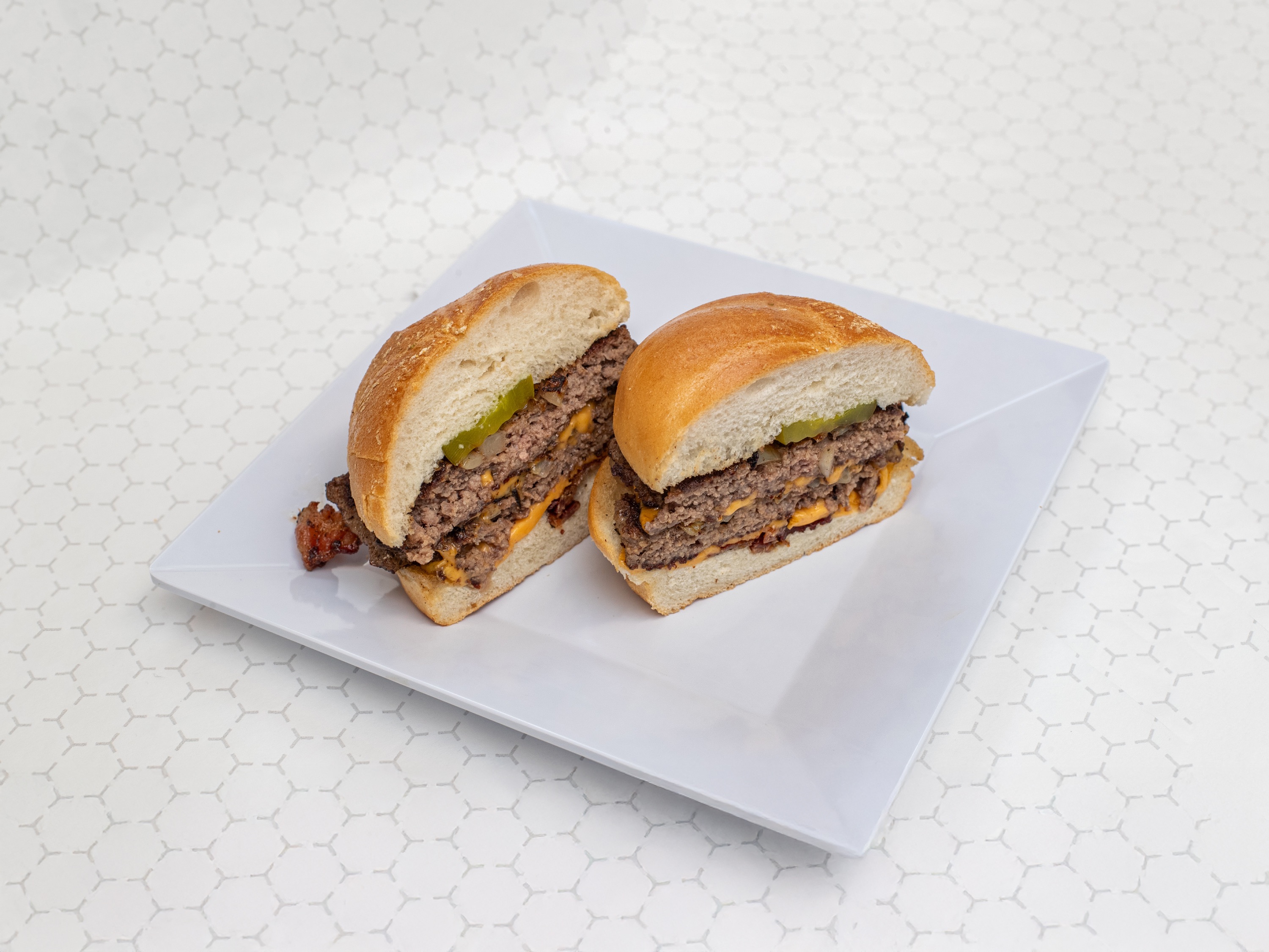 #7B. Bacon Double Cheese Burger.