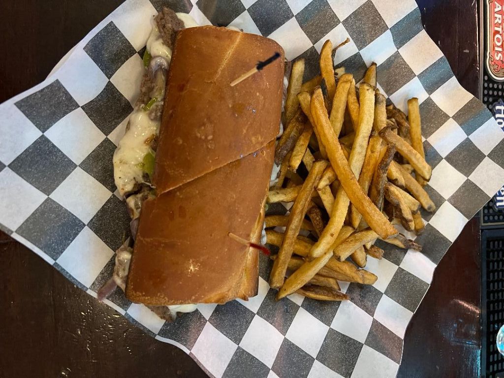 Philly Cheese Steak on French Bread.