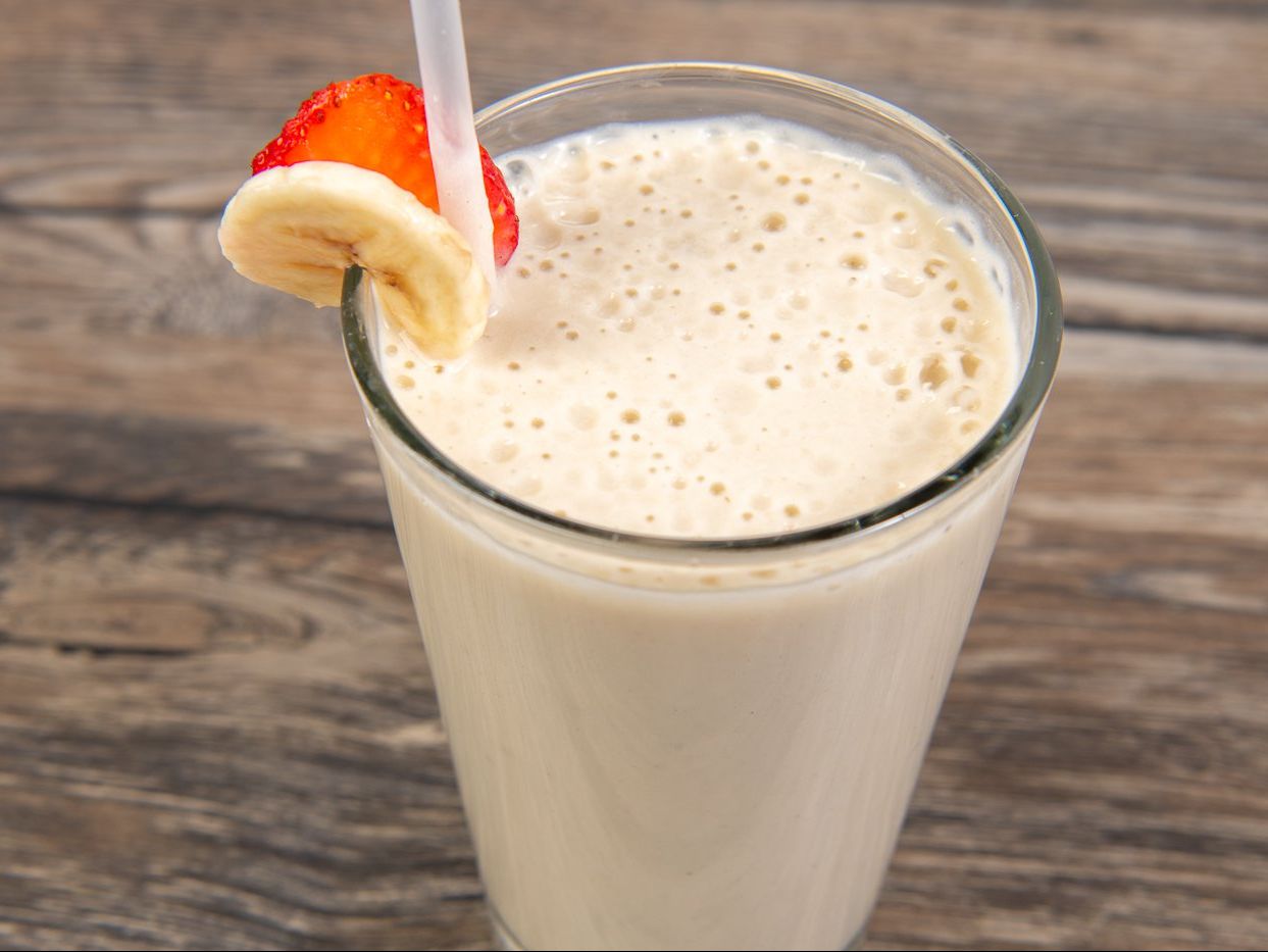 Banana And Strawberry Smoothie.