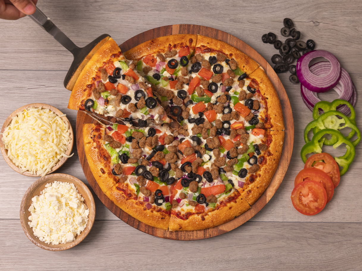 Can Am Mediterranean Pizza.