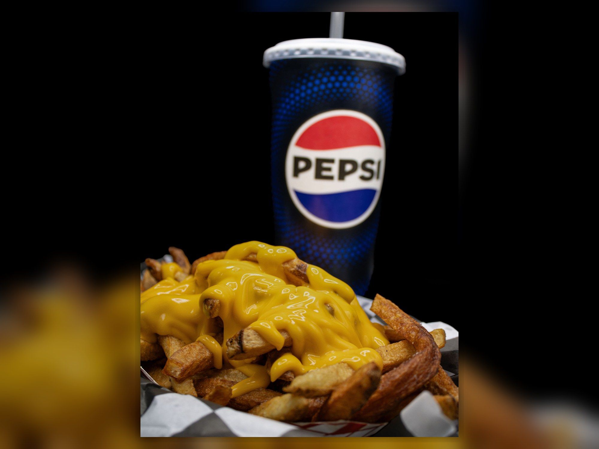 Regular Cheesy Fry and Drink.
