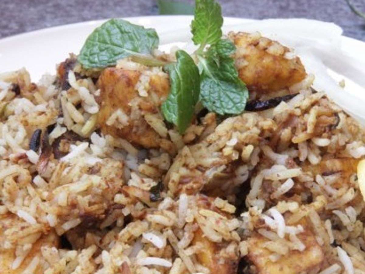 Ghee Roast Chicken Biryani.