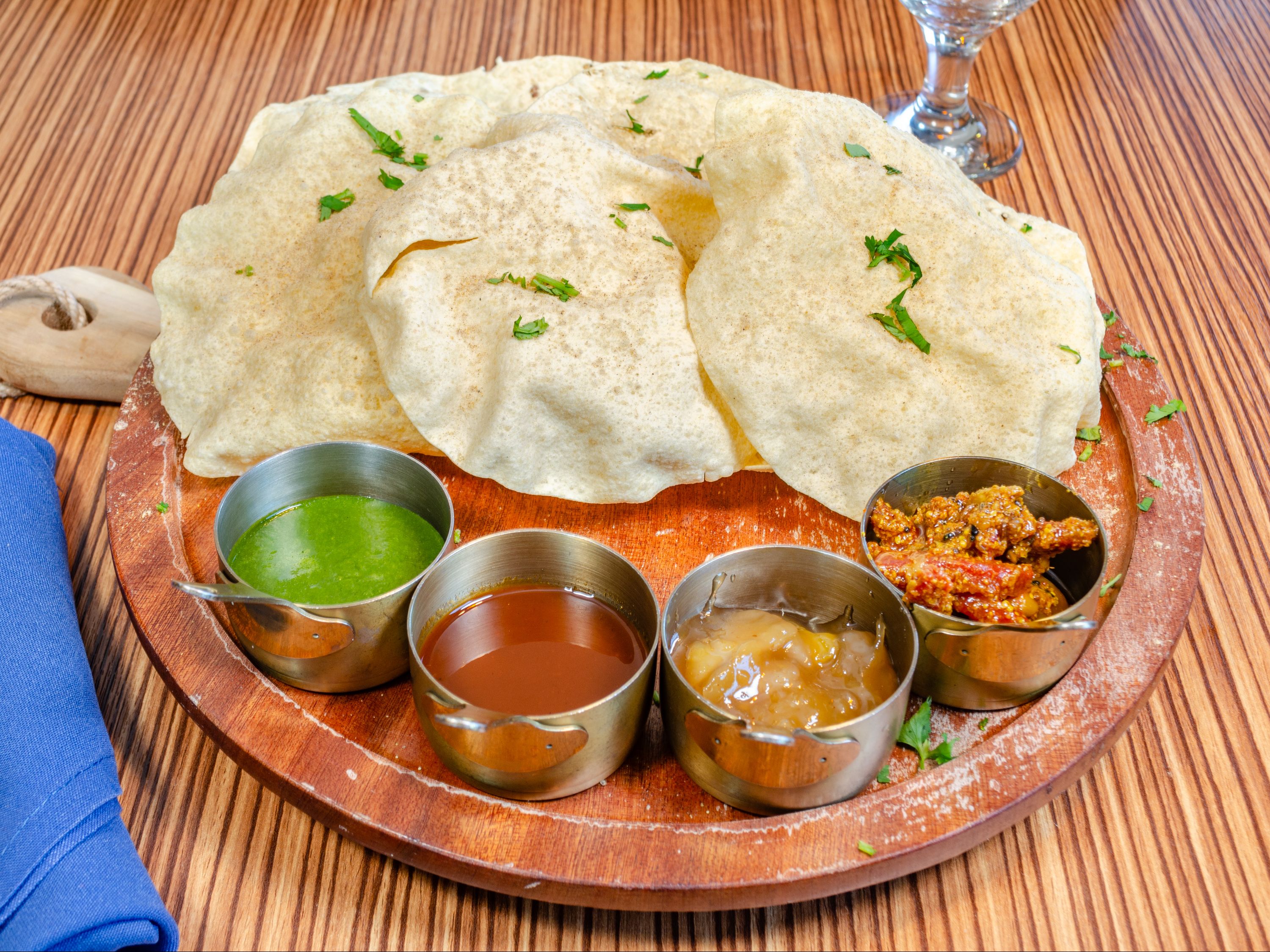 Papadam Chutney Platter.
