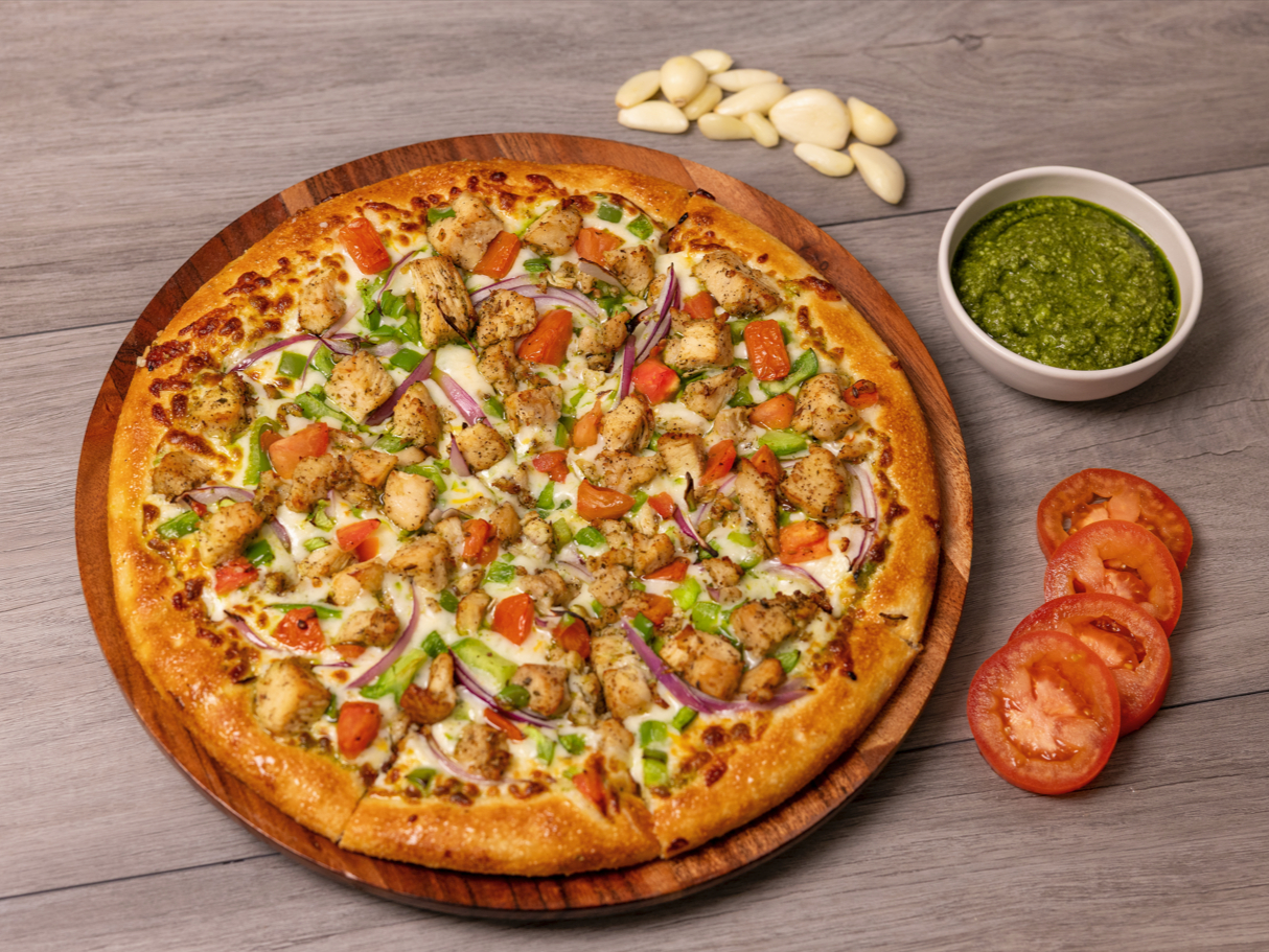 Halal Pesto Chicken Pizza