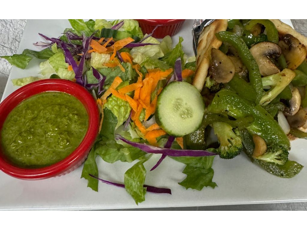 Veg Souvlaki Pita.