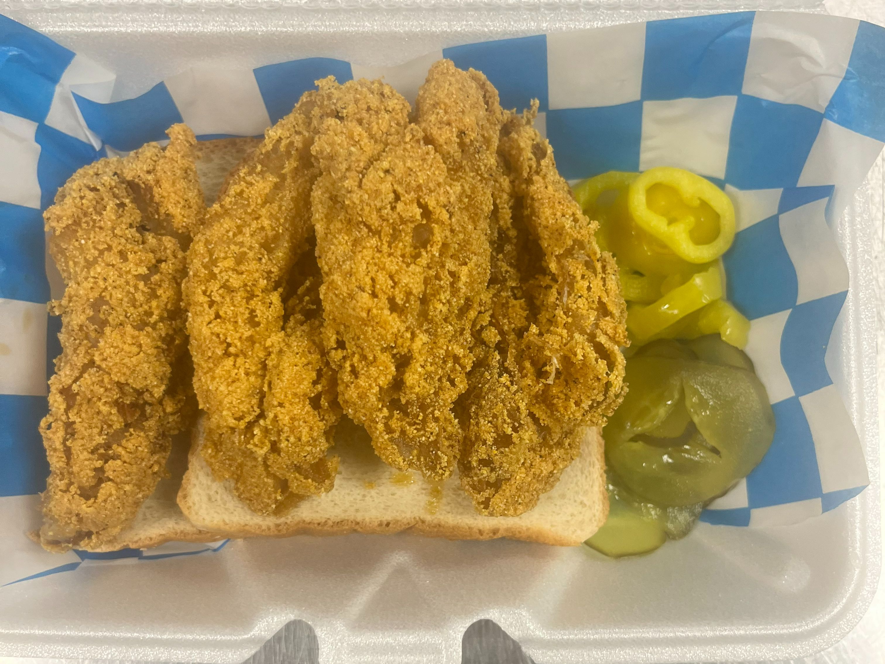 3 Piece Perch Fillet Sandwich.