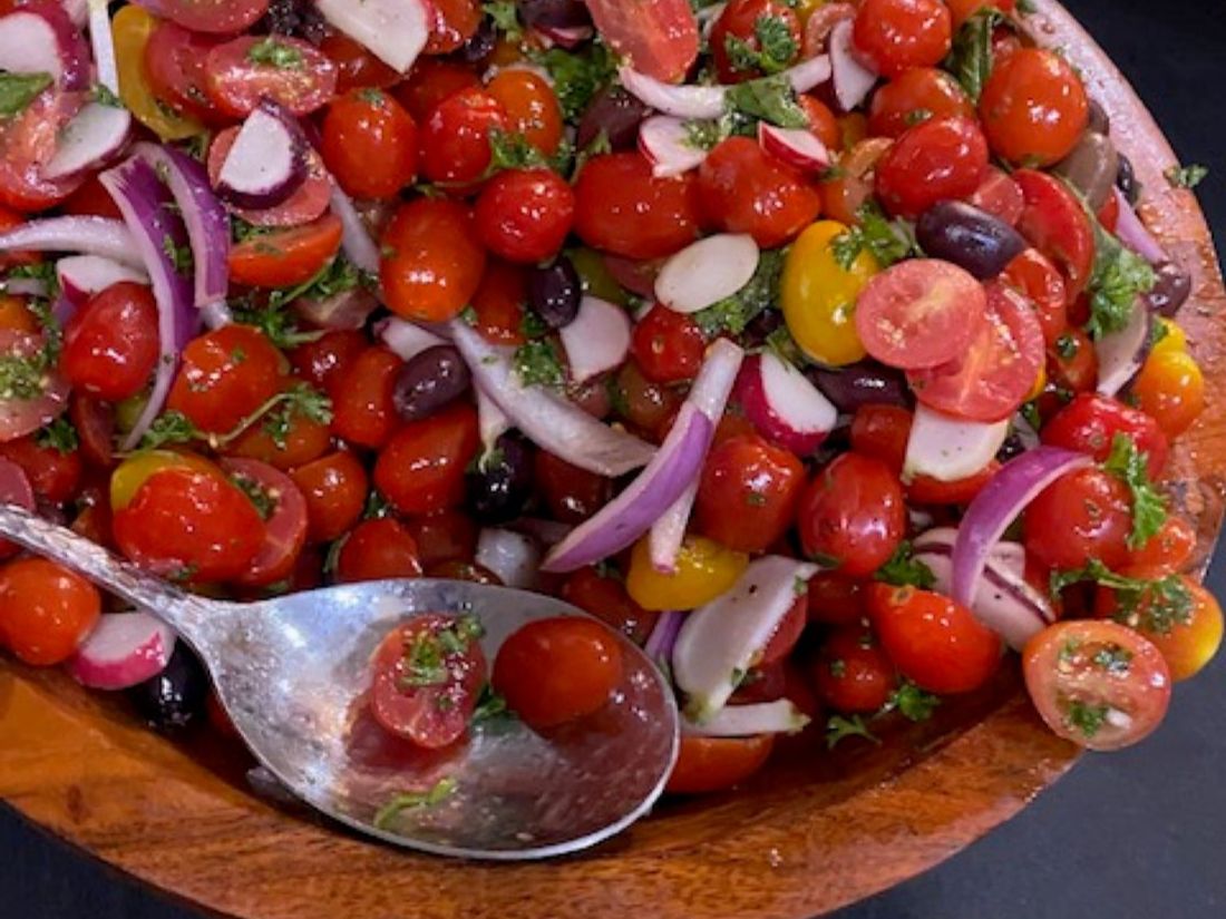 Cherry tomato salad 10 ppl and up $7 per person