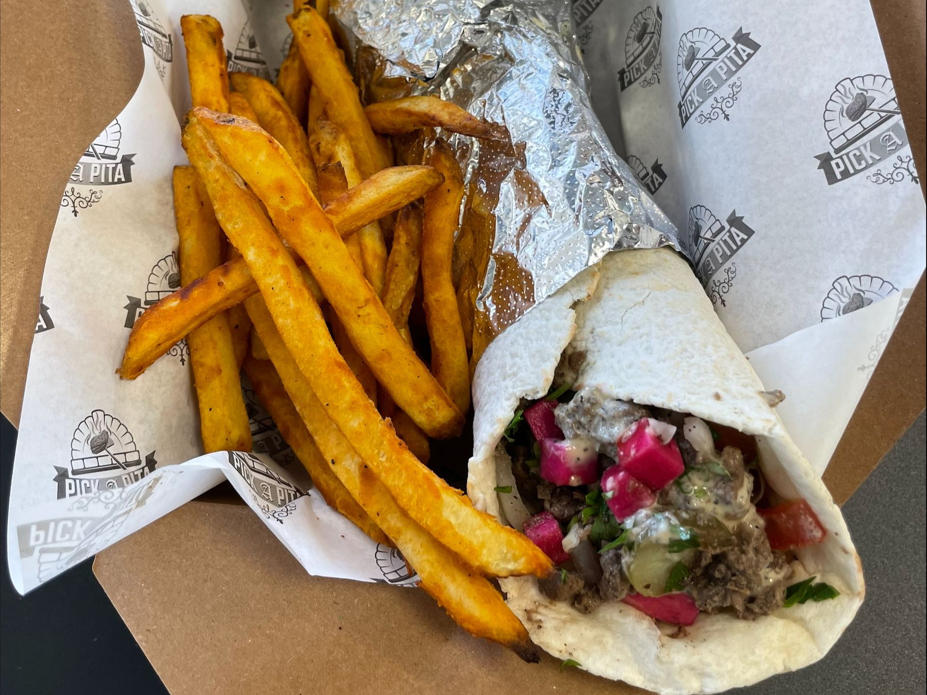 Classic Rollup Chicken Shawarma With Fries