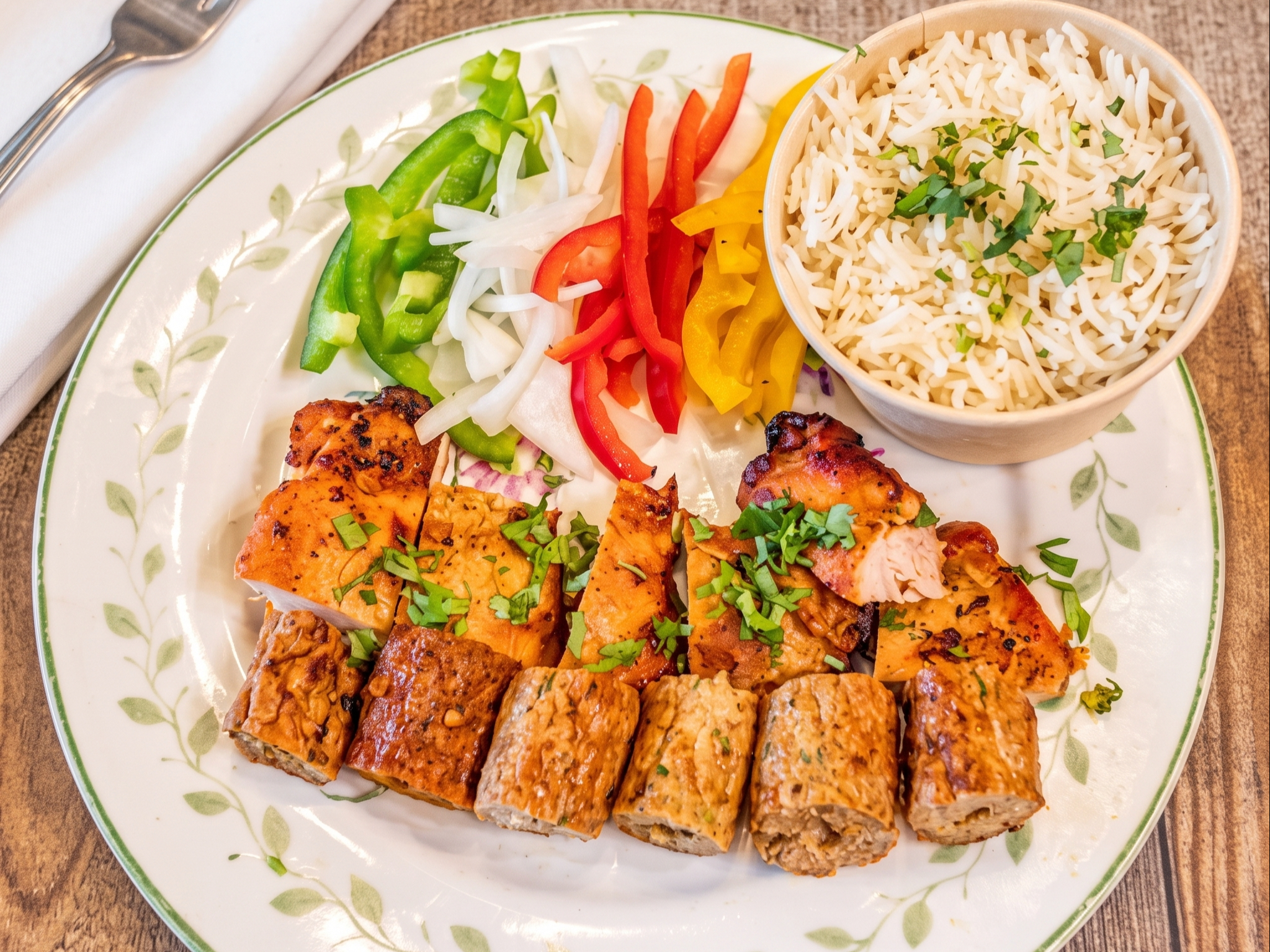 Chicken Kabob Tikka Platter.