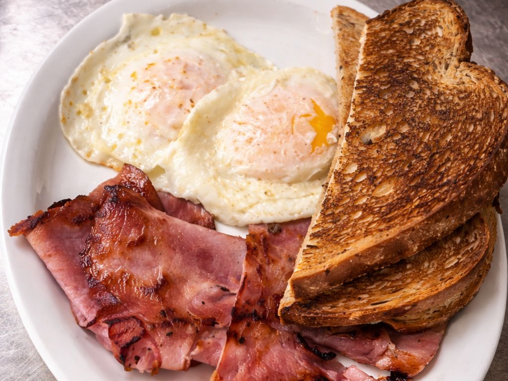 Sliced Ham & Eggs.