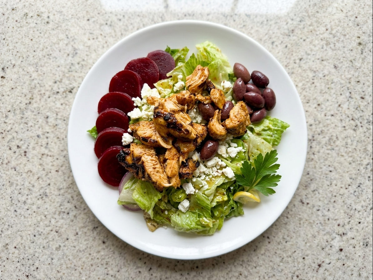 Greek Salad With Tawook.