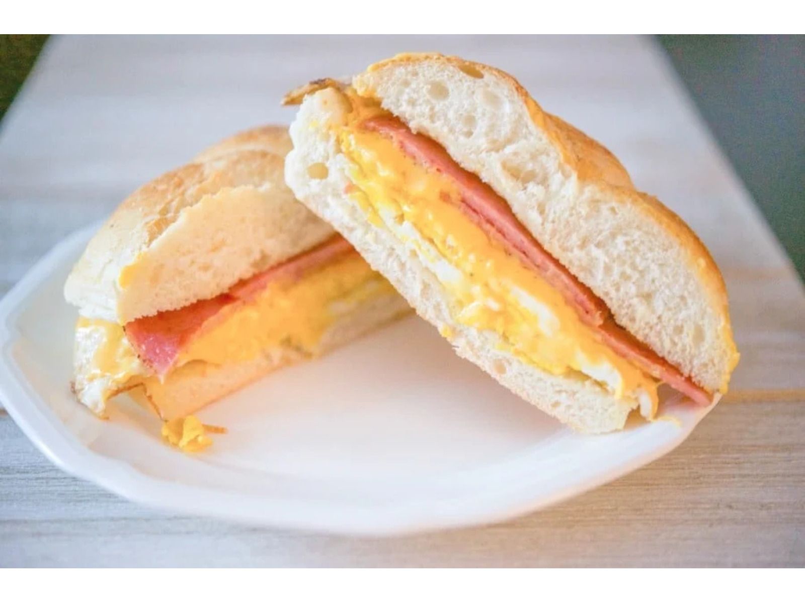 Ham, egg & cheese on a roll.