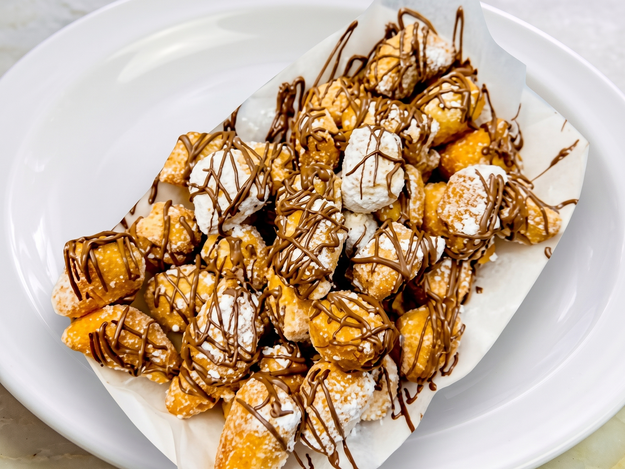 Zeppole with Nutella Drizzle.