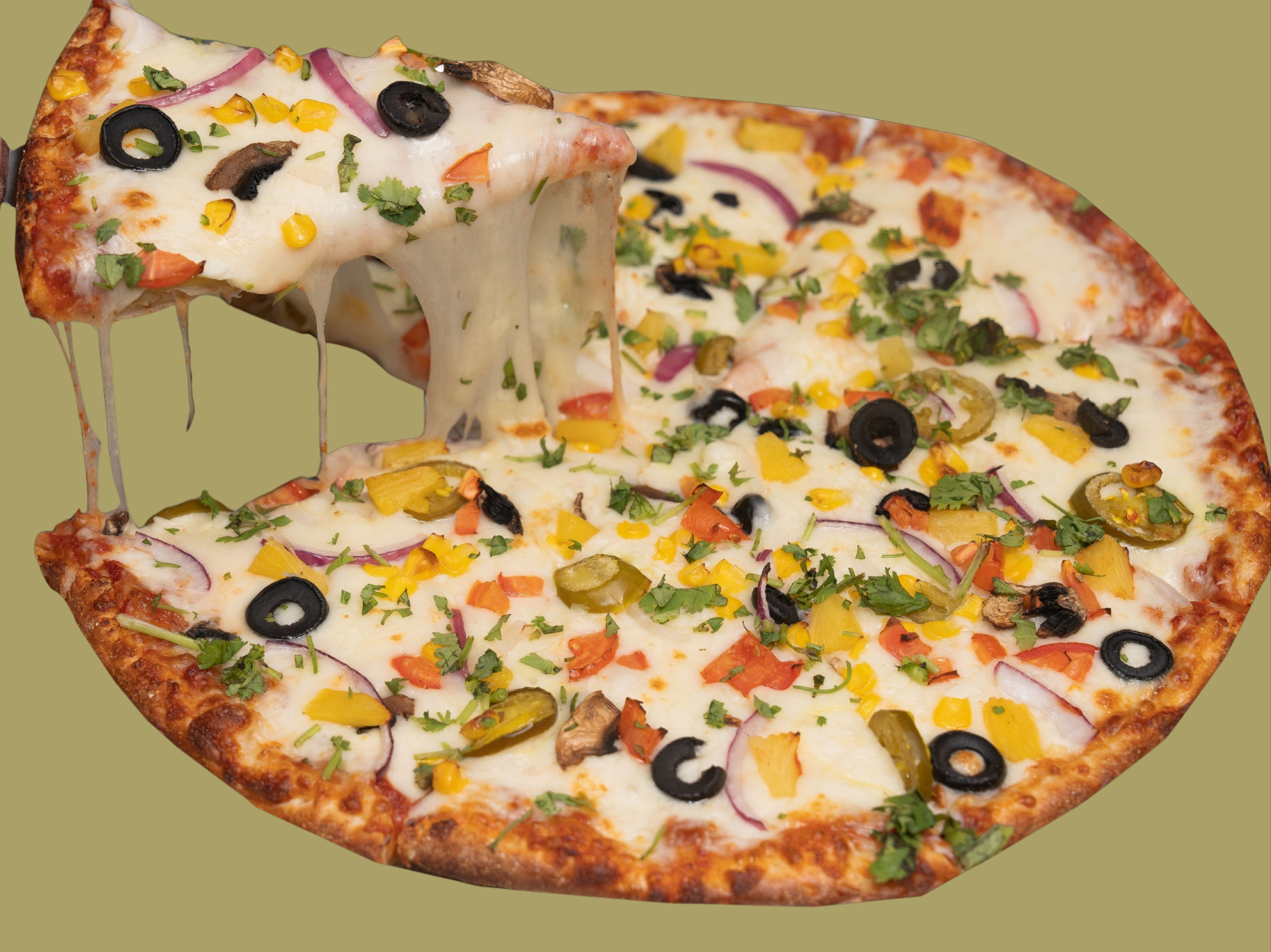 Indian Garlic Chicken Pizza.