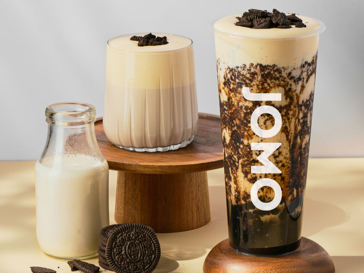 Oreo Brown Sugar Milk Tea, W/t Boba, Foam