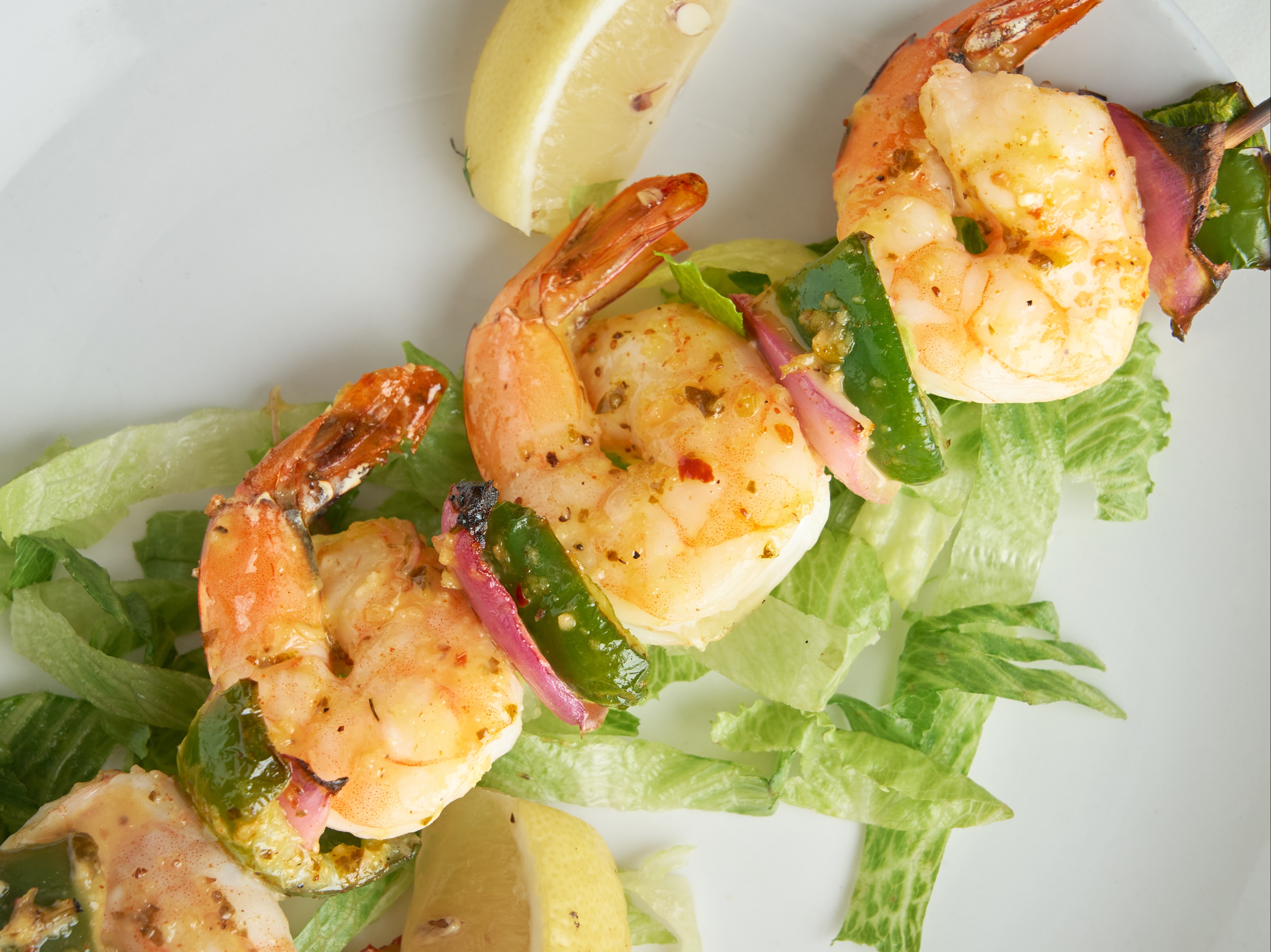 Side of Grilled Shrimp Kebobs.